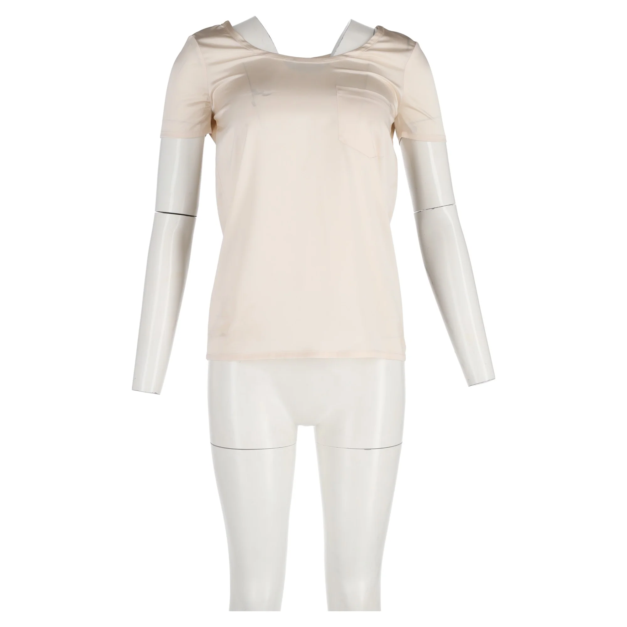 Women's Saint Laurent T-shirt in Cream Silk - Image 4