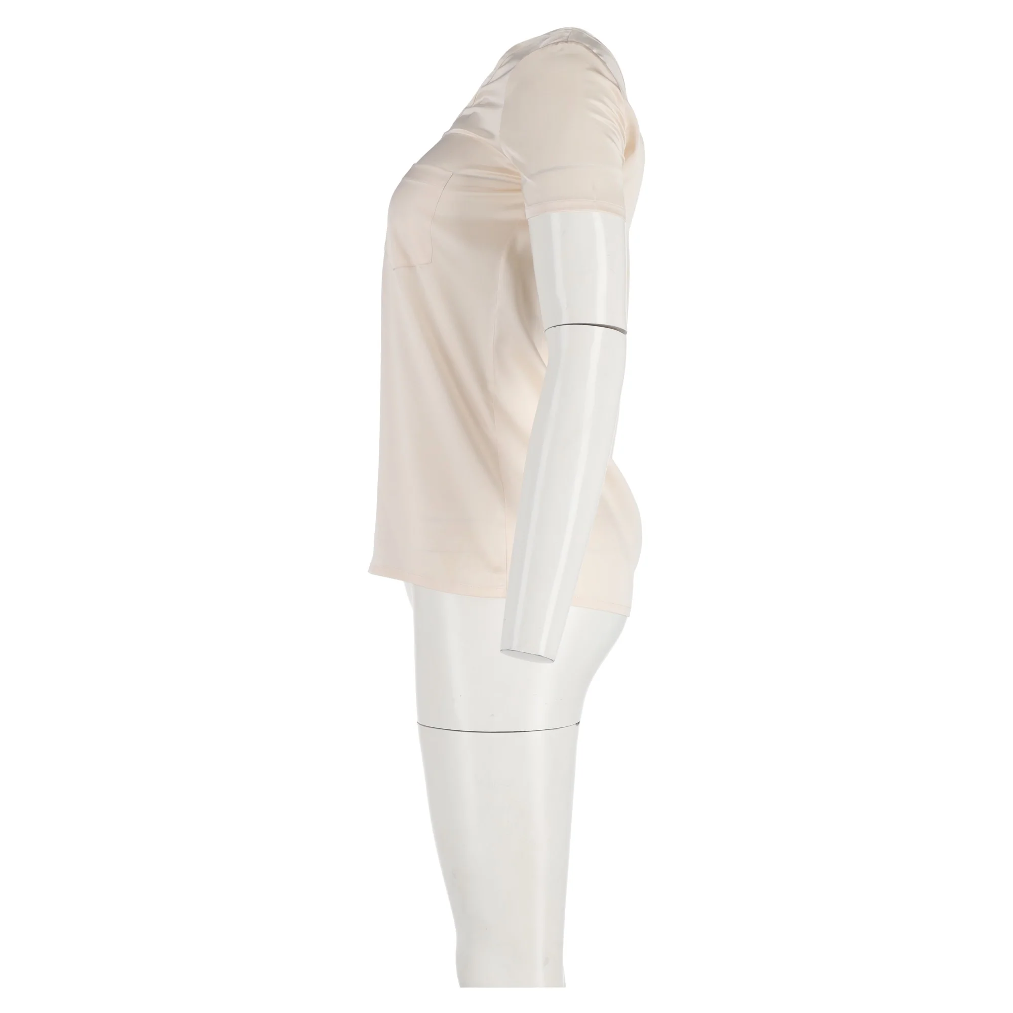 Women's Saint Laurent T-shirt in Cream Silk - Image 5