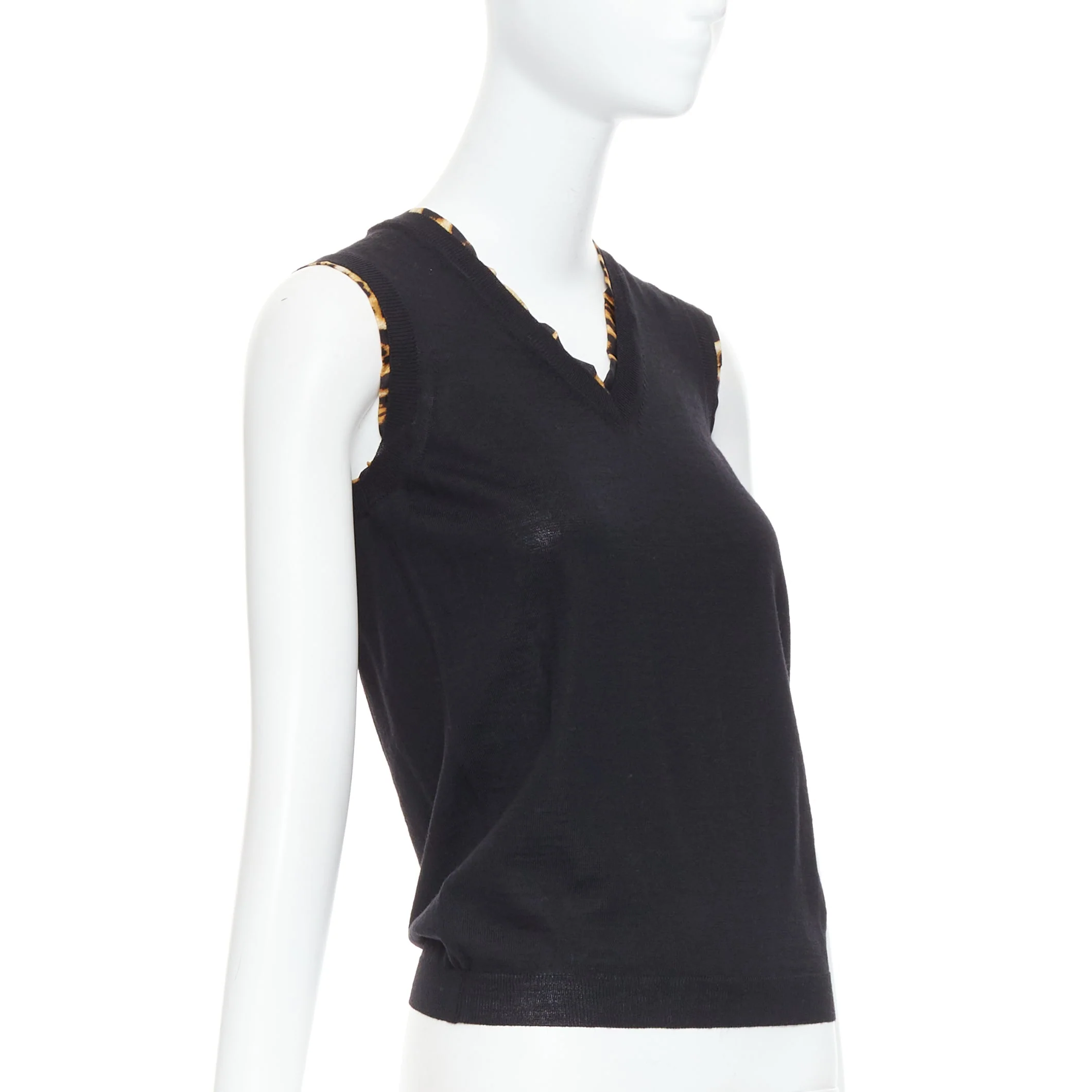 Women's Yves Saint Laurent black wool vest - Image 9