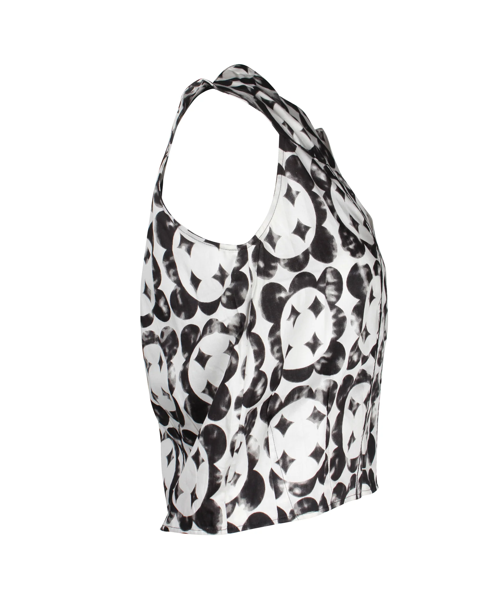 Women's Yves Saint Laurent Printed Crop Top in White Cotton - Image 2