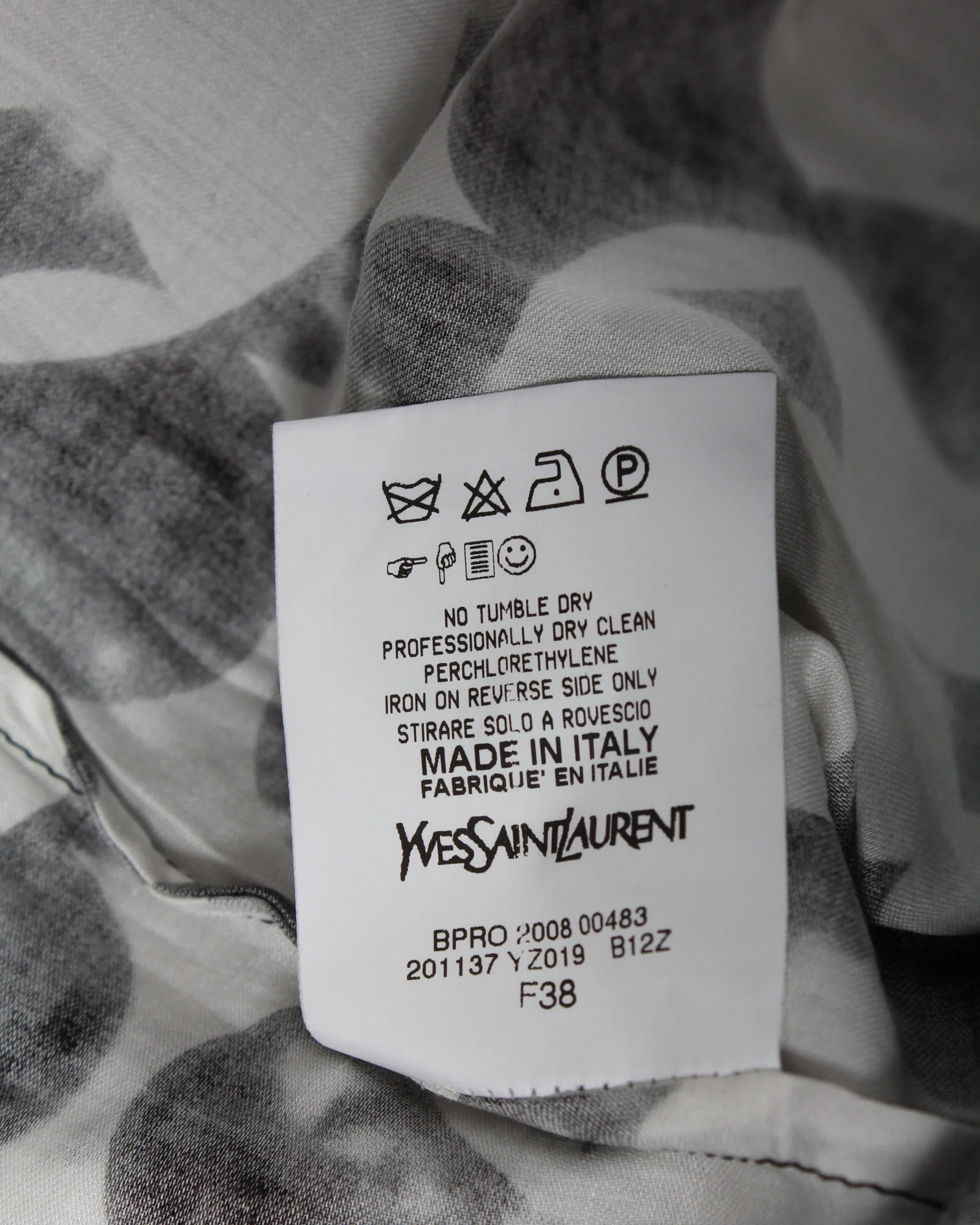 Women's Yves Saint Laurent Printed Crop Top in White Cotton - Image 4