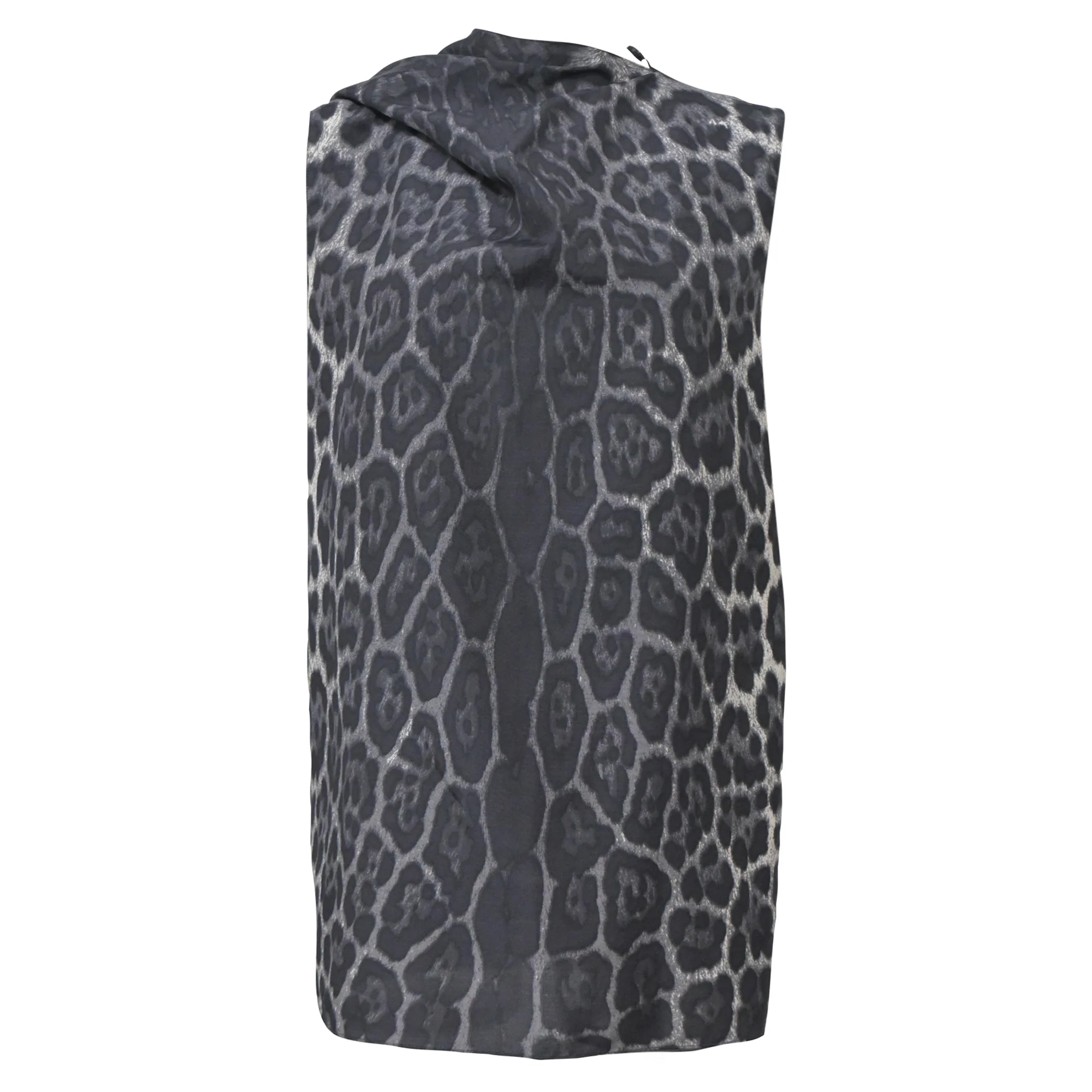 Women's Yves Saint Laurent Printed Sleeveless Blouse in Animal Print Silk