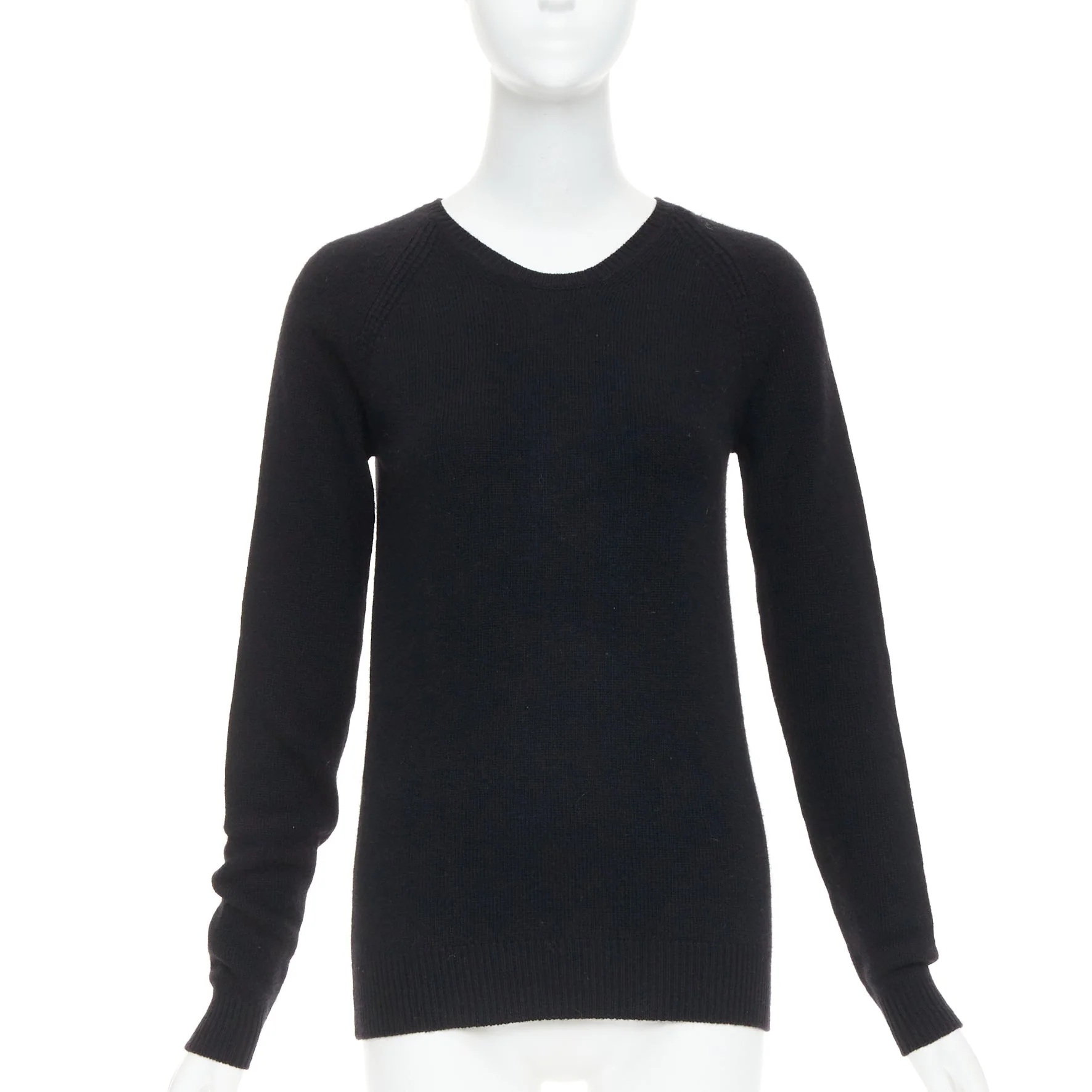 Women's STELLA MCCARTNEY black virgin wool cashmere raglan sweater IT34 XXS - Image 10