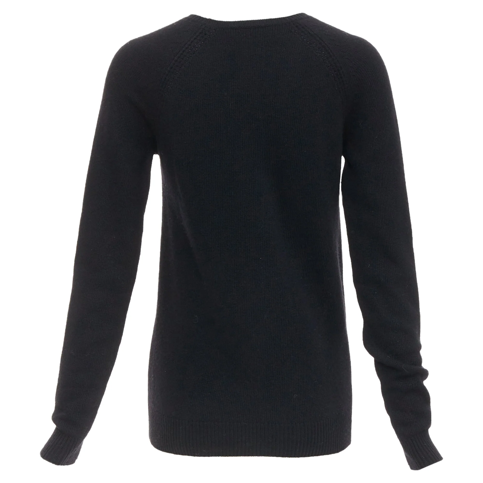 Women's STELLA MCCARTNEY black virgin wool cashmere raglan sweater IT34 XXS - Image 5