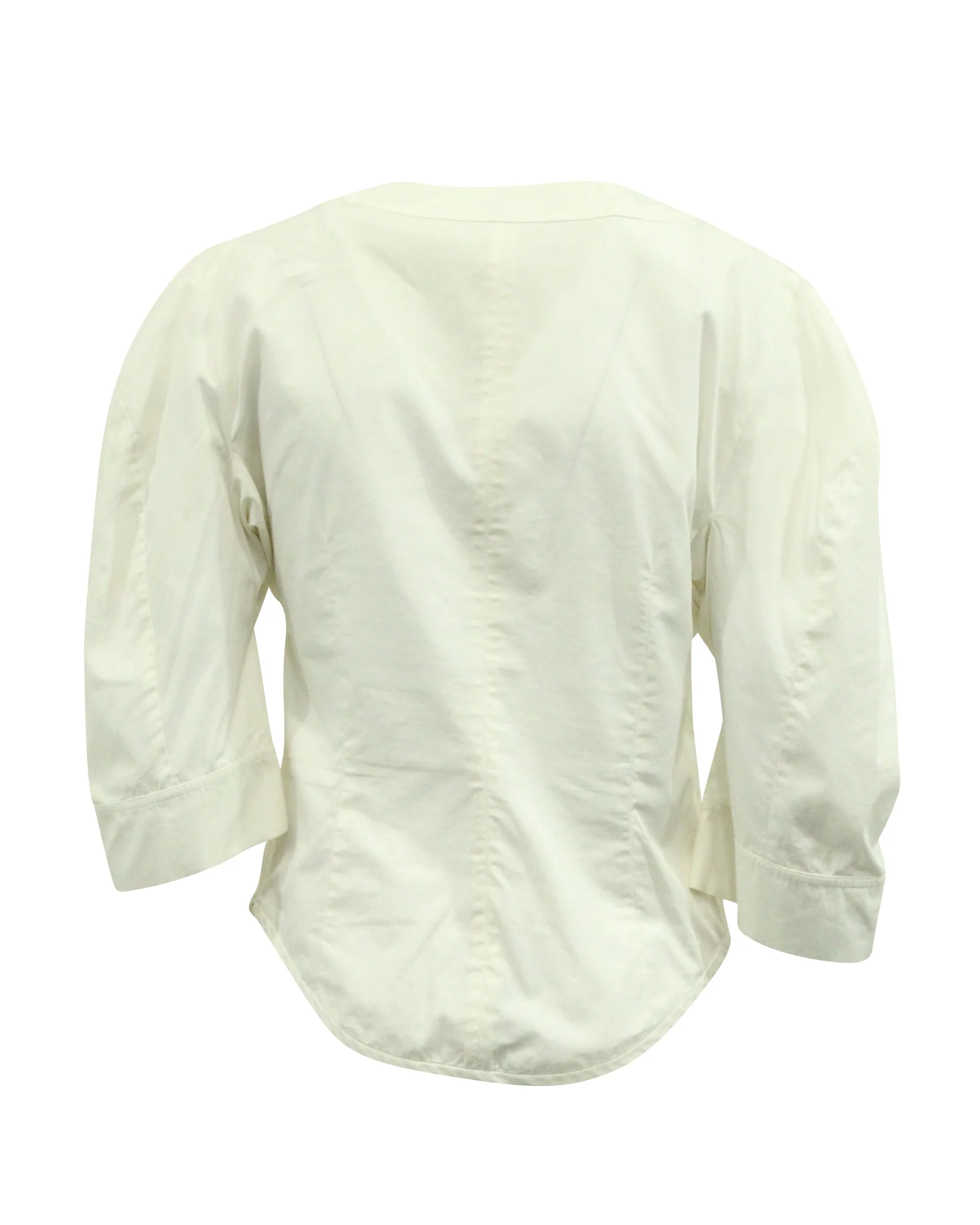 Women's Stella McCartney Blouse with Crescent Sleeve in White Cotton - Image 3