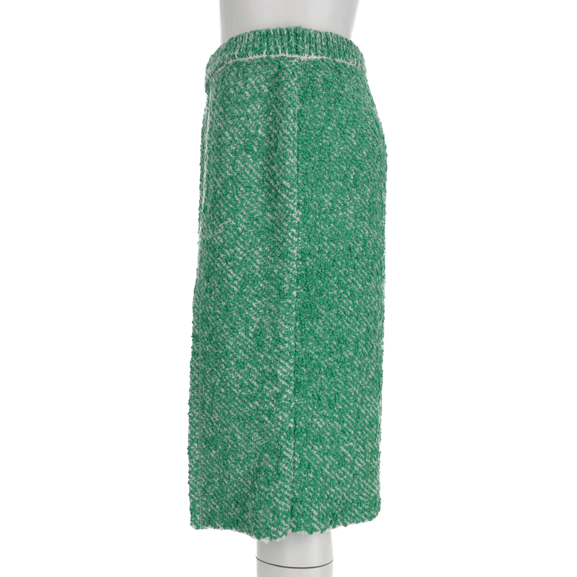 Women's Stella McCartney Bouclé-Tweed Midi Skirt in Green Cotton - Image 8