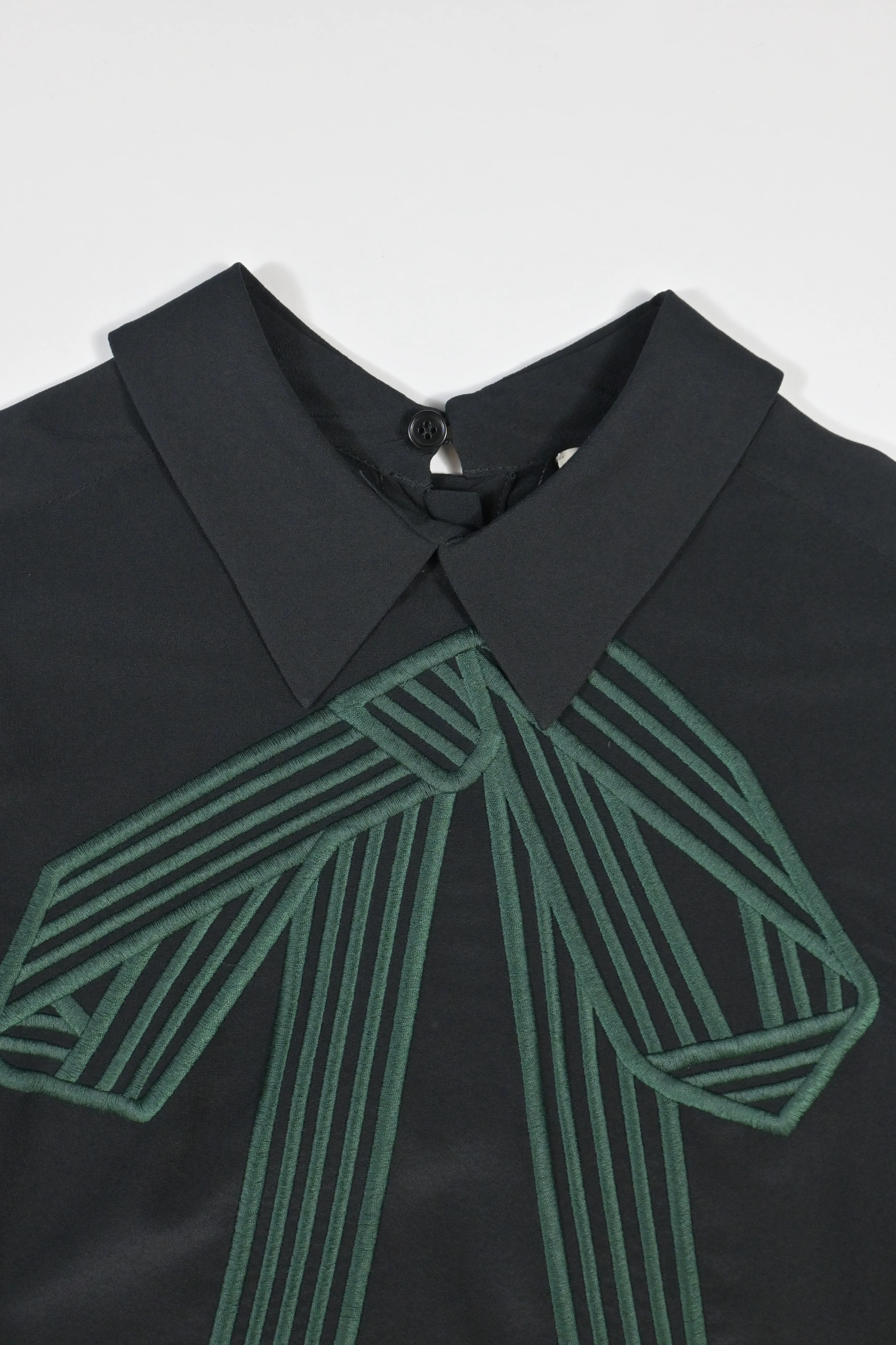 Women's Stella McCartney Bow Detail Blouse in Black Silk - Image 10