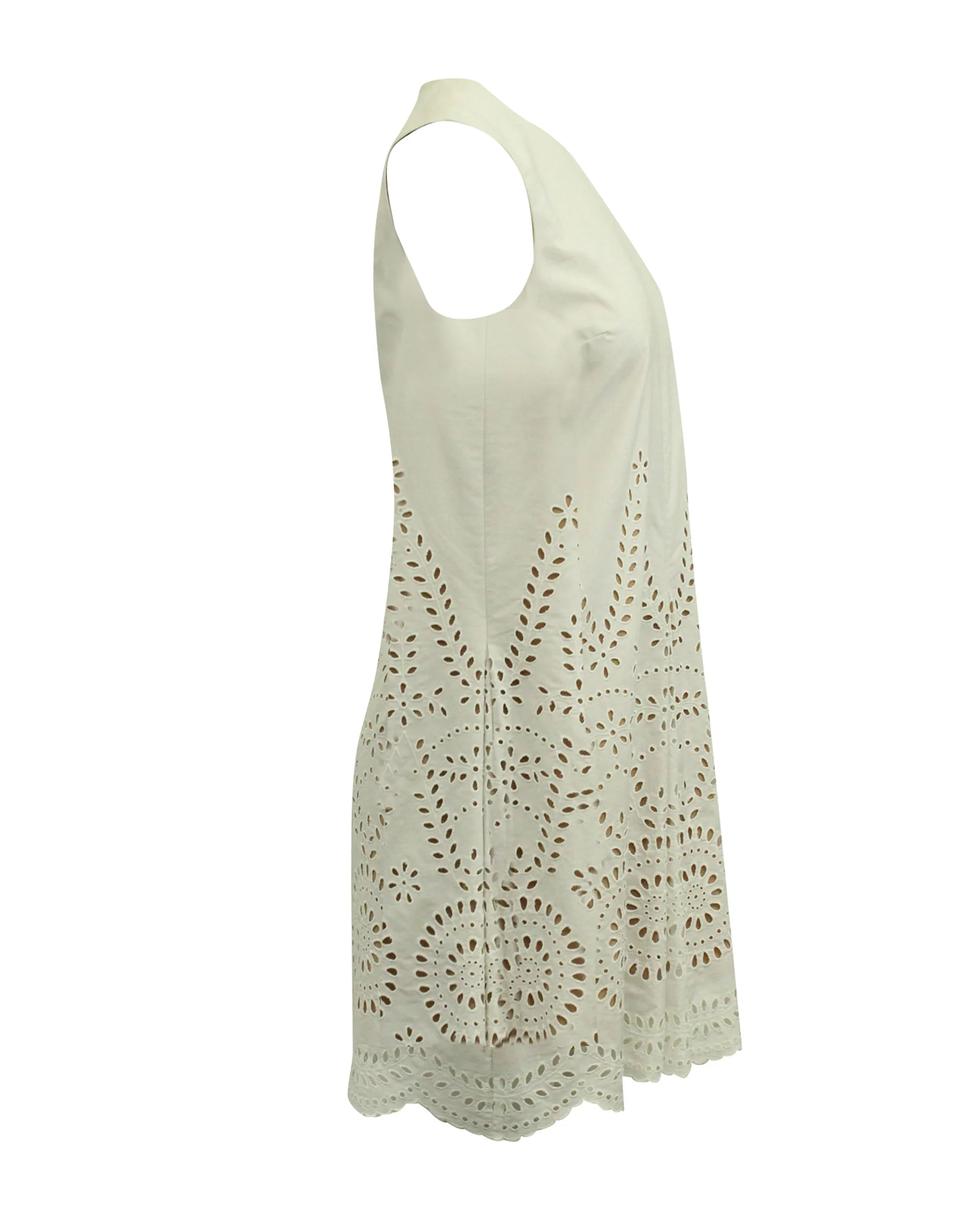 Women's Stella Mccartney Cutout Broderie Anglaise Sheath Dress in White Cotton - Image 2