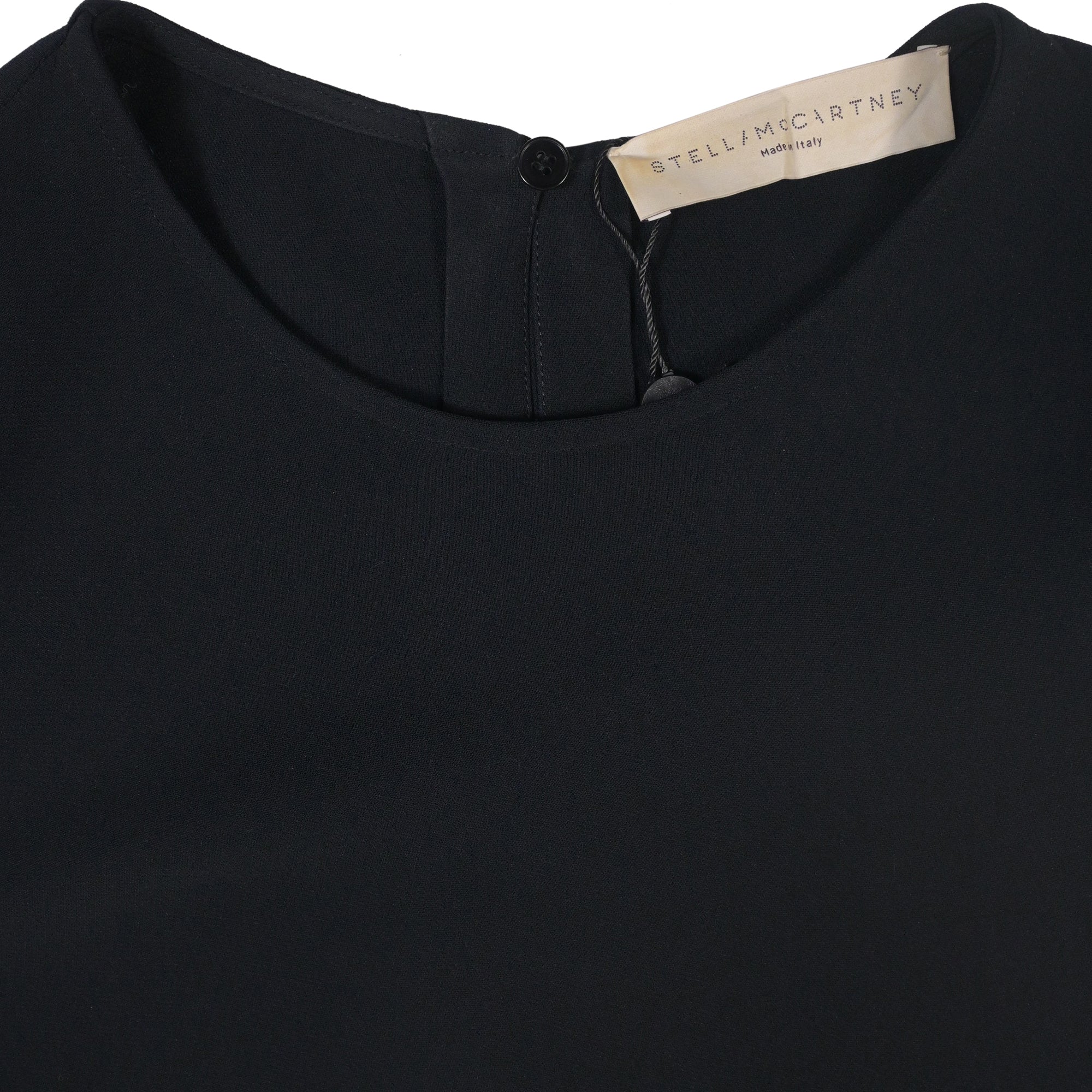 Women's Stella McCartney Leather Sleeve Dress in Black Cotton - Image 4