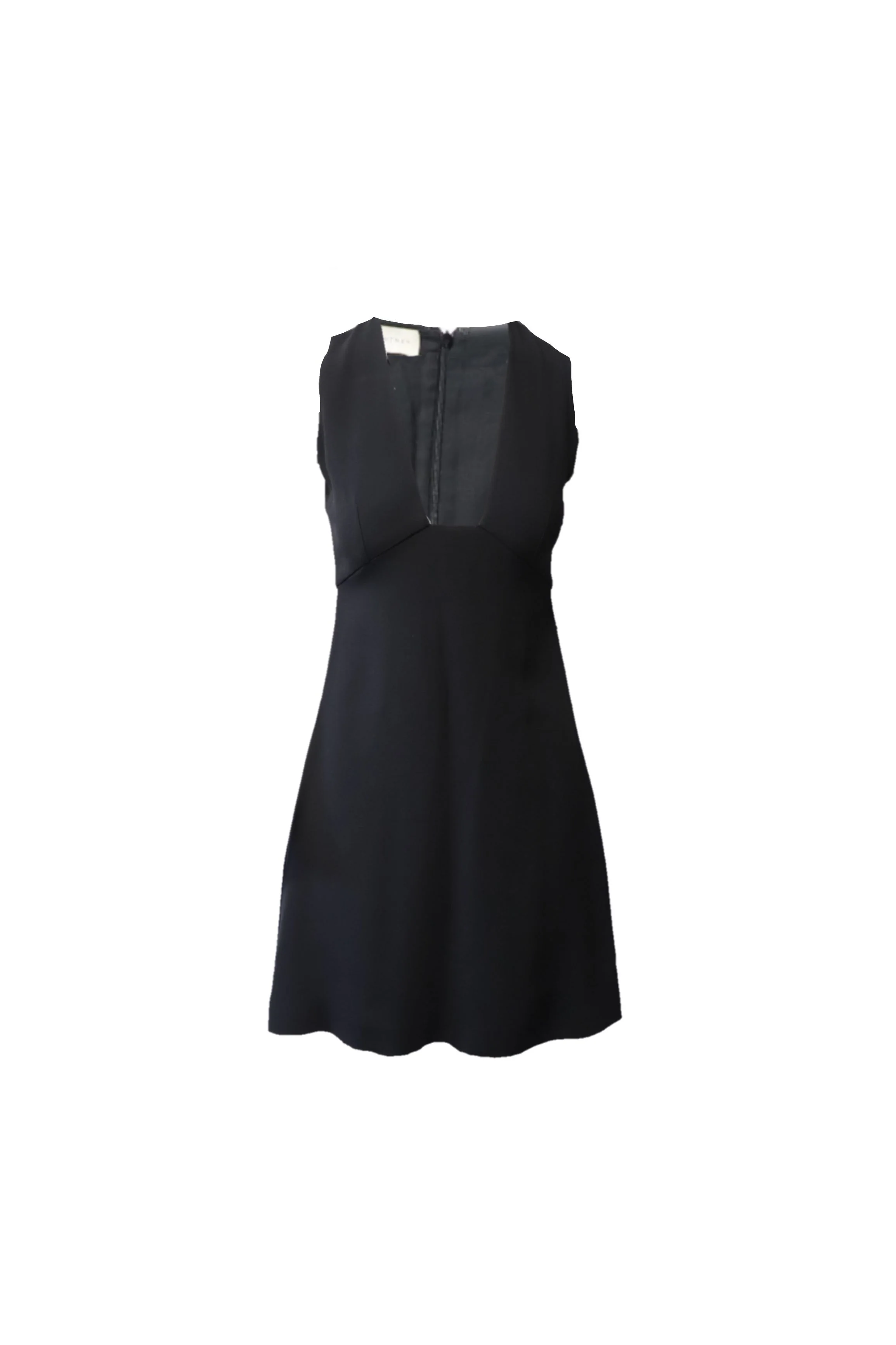 Women's Stella McCartney Plunge Neckline Mini Dress in Black Viscose