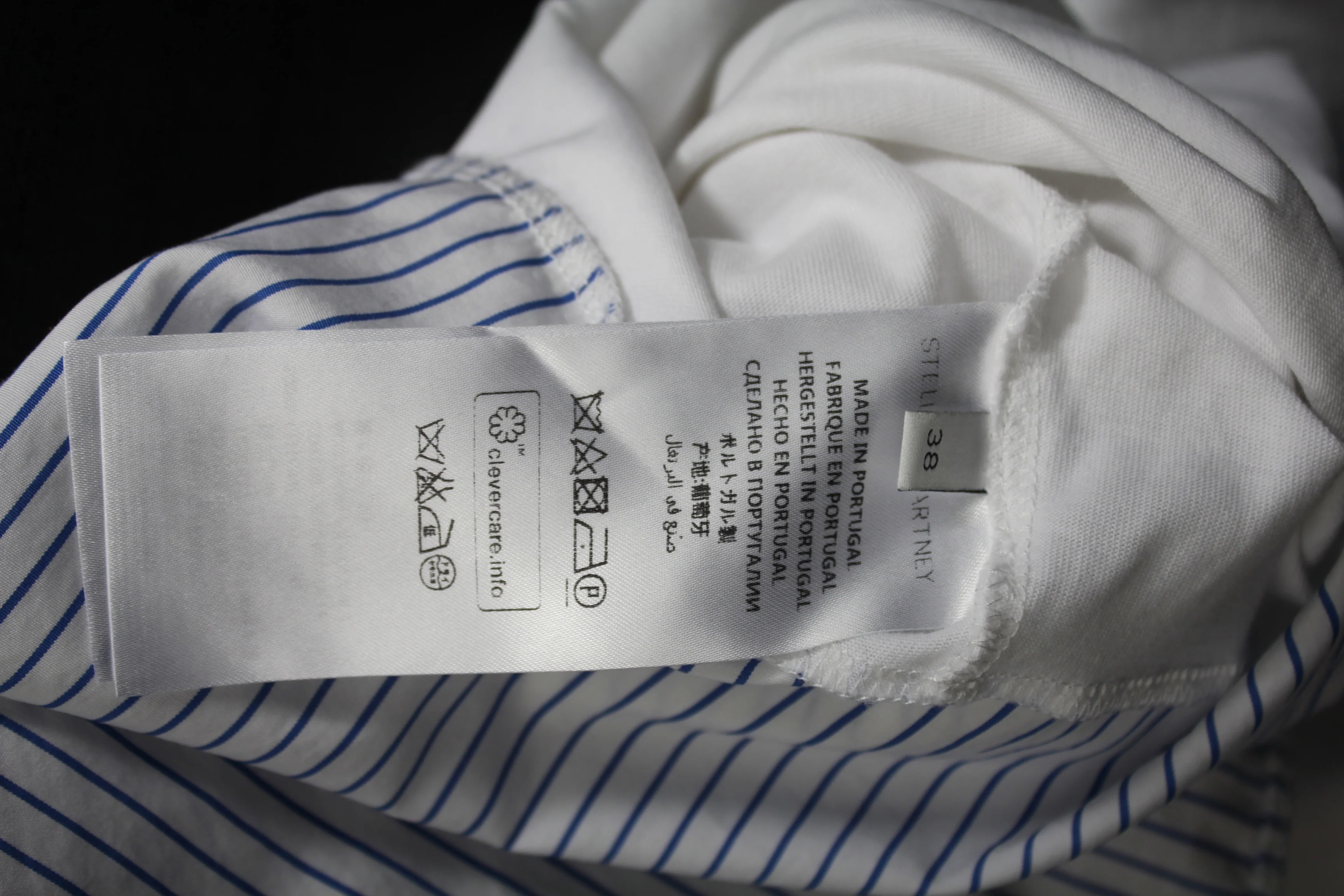 Women's Stella McCartney Stripe Panel T-Shirt in White Cotton - Image 10