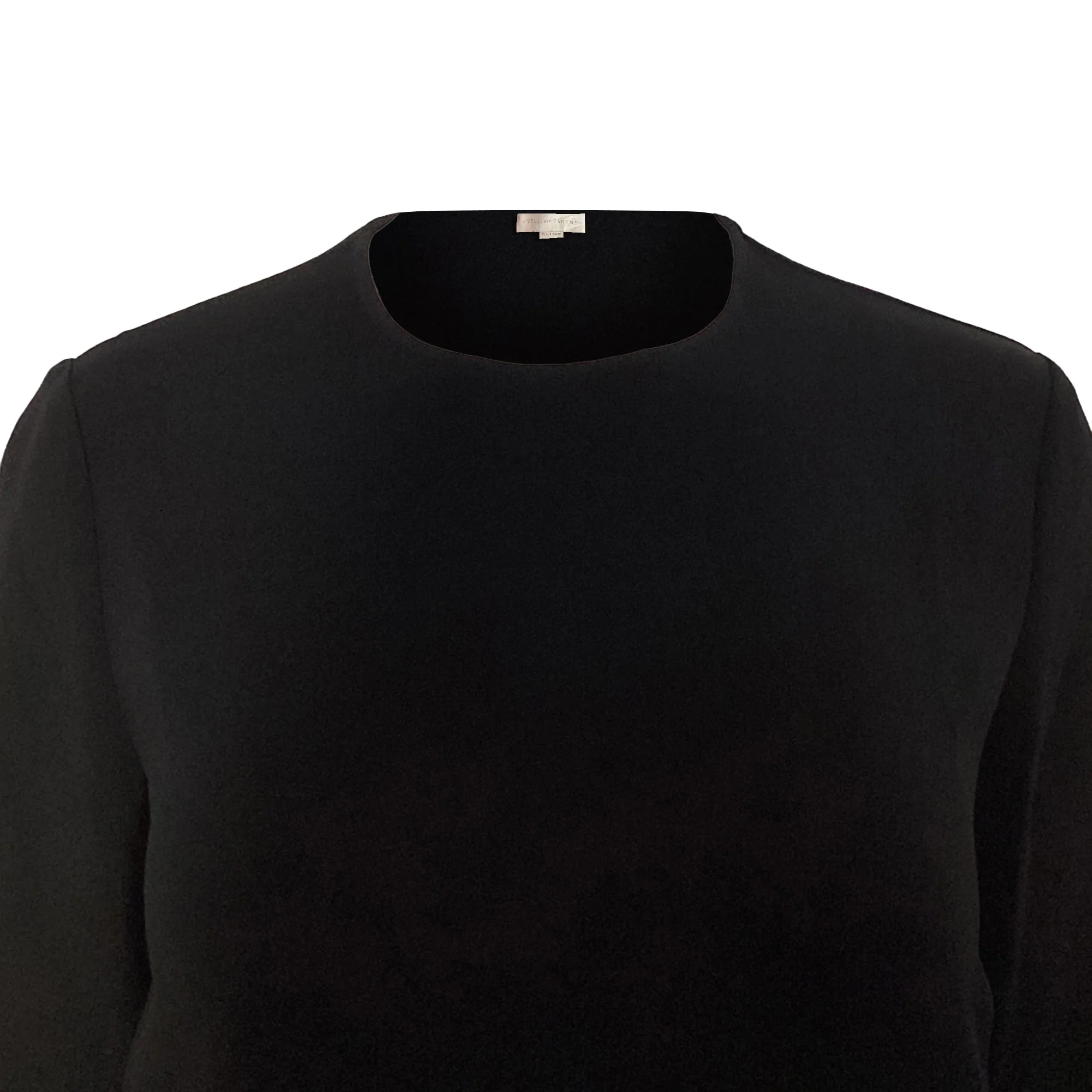 Women's Stella McCartney Zipper Detail Long Sleeve Dress in Black Rayon - Image 4