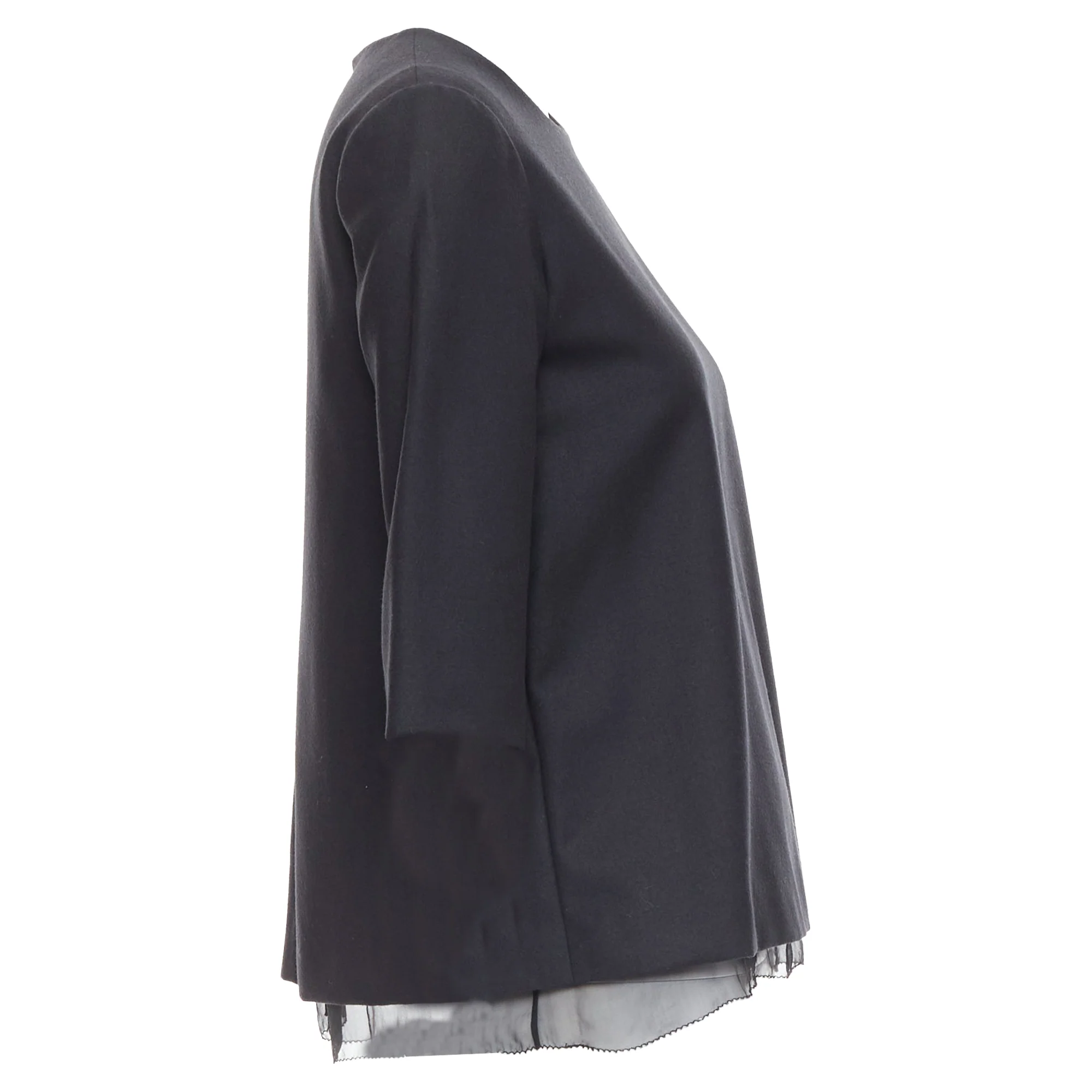 Women's The Row black sheer boxy top - Image 4