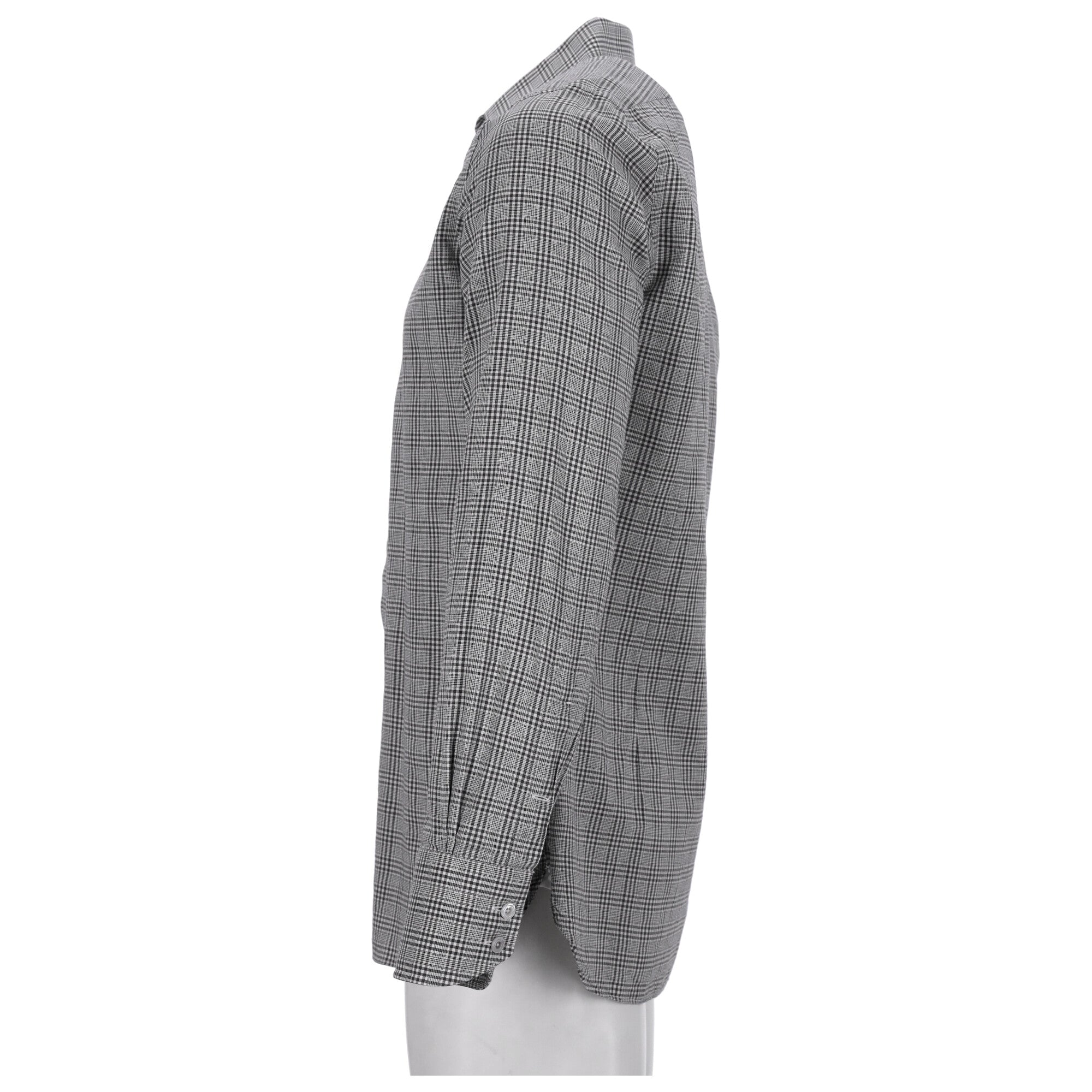 Men's Tom Ford Check-Print Shirt in Grey Cotton - Image 8