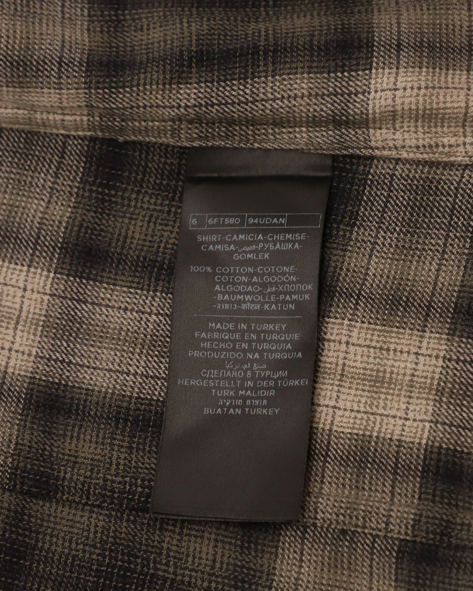 Men's Tom Ford Checked Print Long Sleeve Button Front Shirt in Multicolor Cotton - Image 5