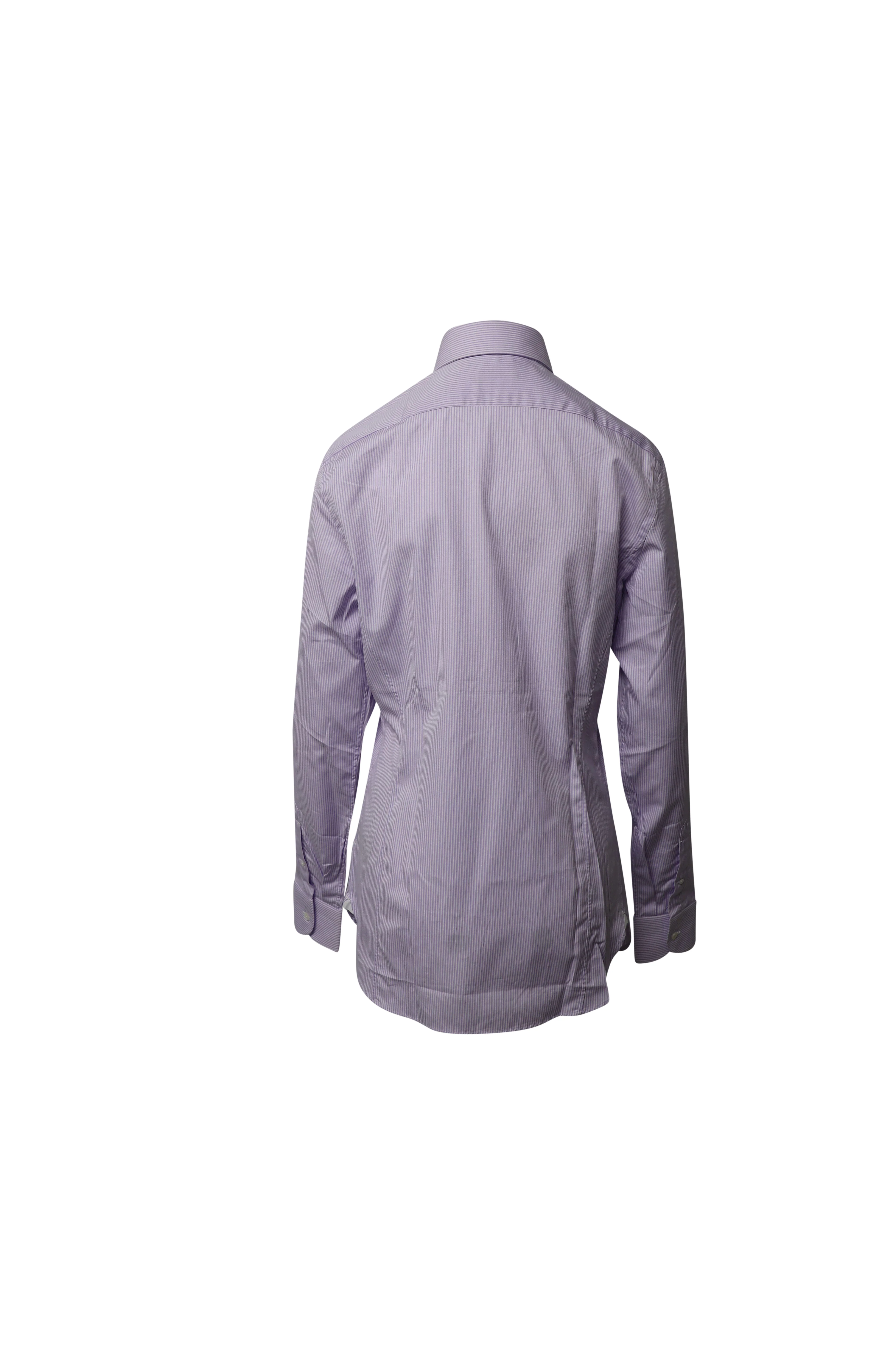 Men's Tom Ford Striped Long Sleeve Button Shirt in Purple Cotton - Image 3
