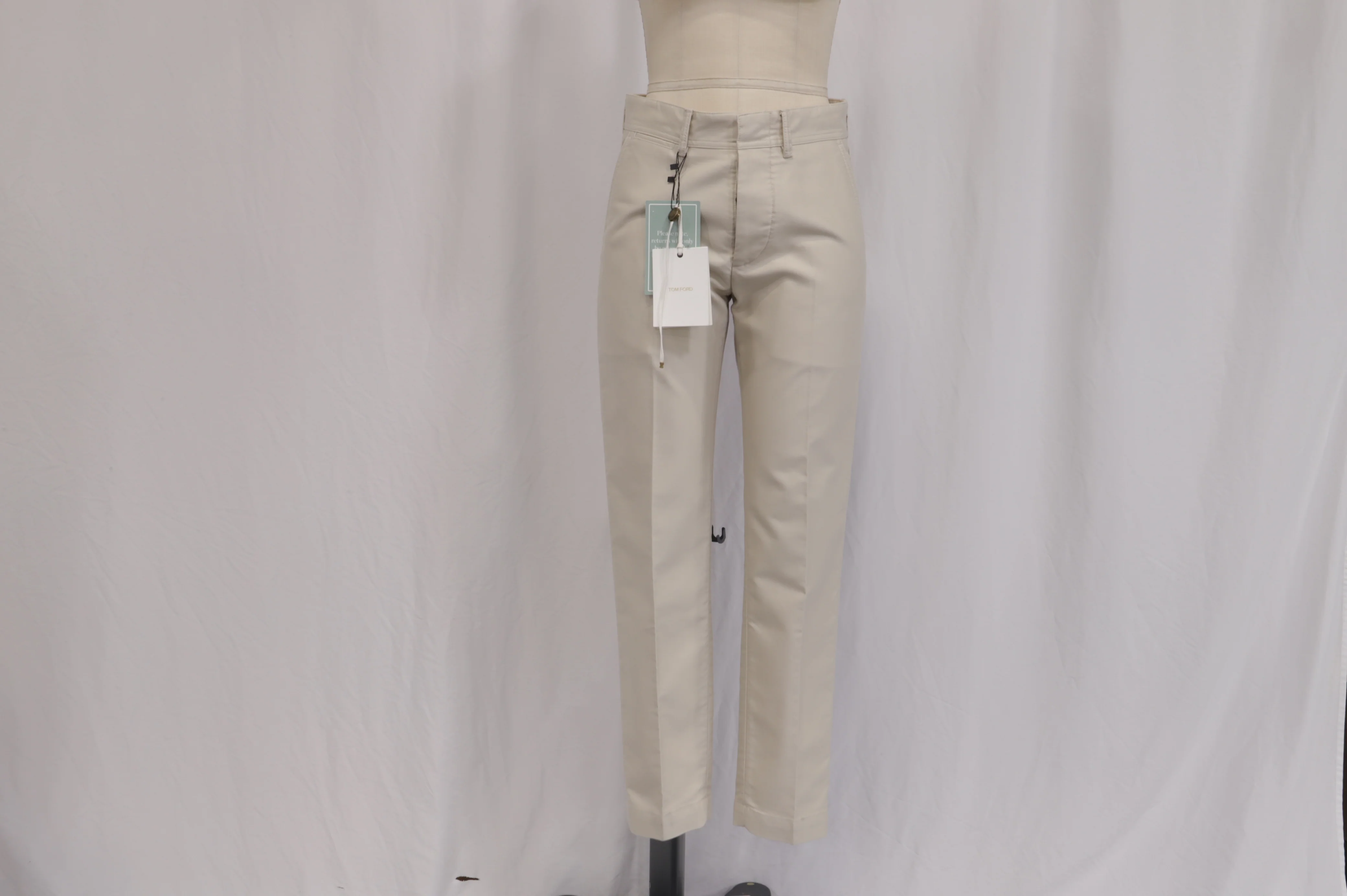 Women's Tom Ford High-Rise Tailored Trousers in Ivory Cotton - Image 6