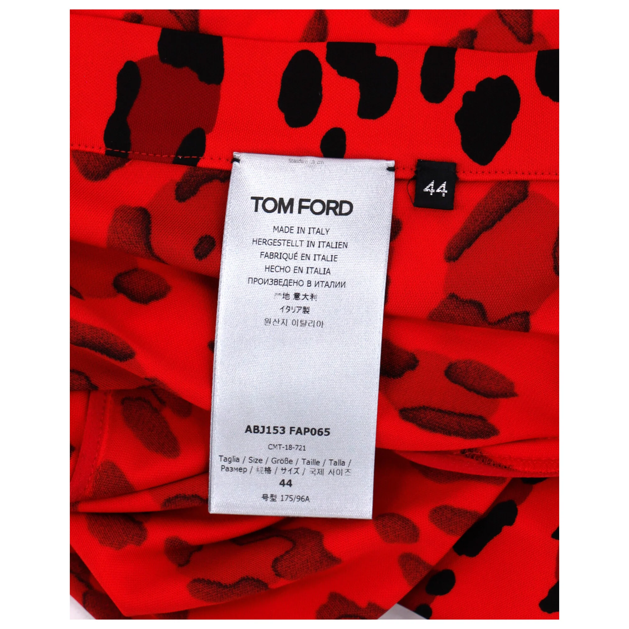 Women's Tom Ford Leopard Print Mini Backless Dress in Red Viscose - Image 8