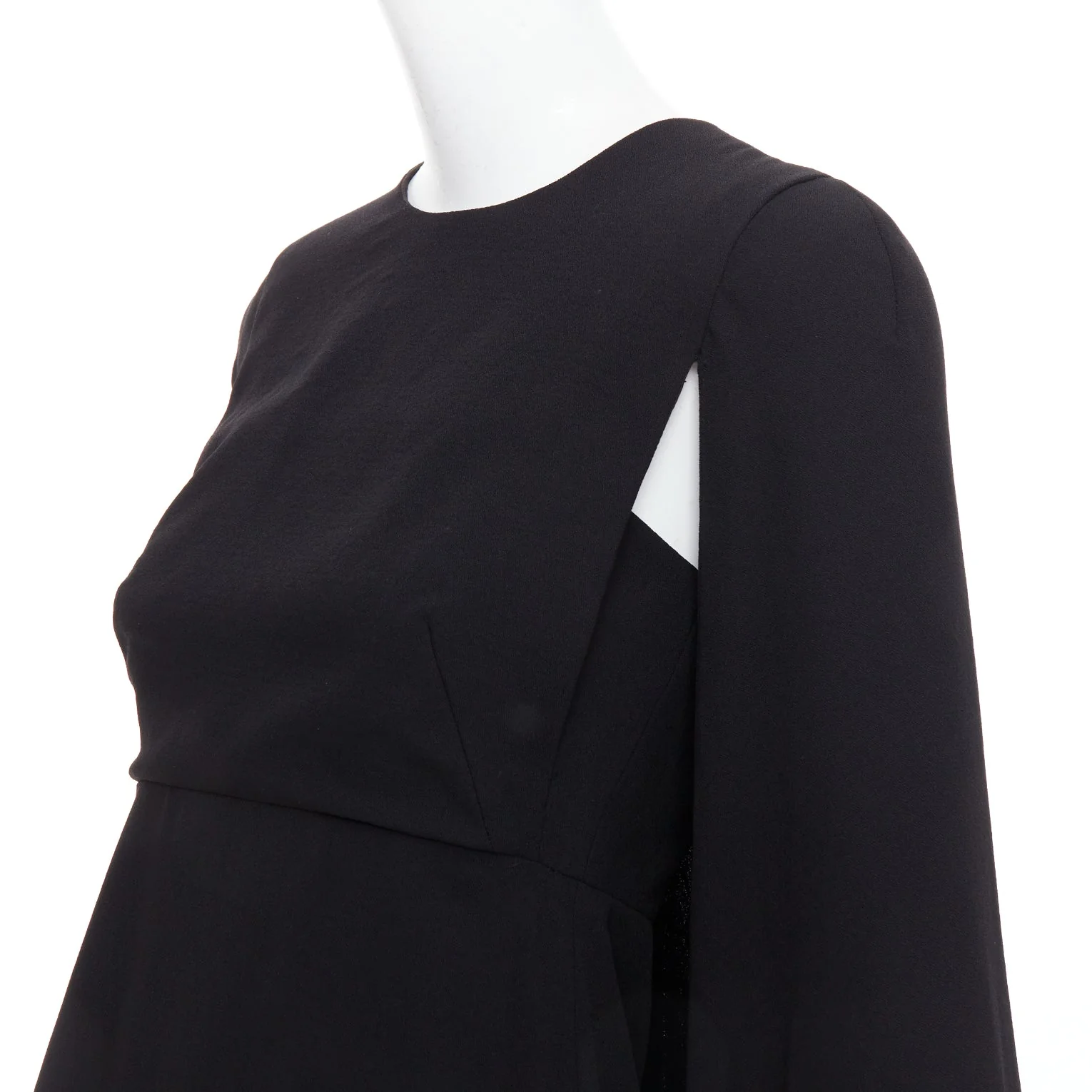 Women's Valentino black silk cape mini dress - Image 8