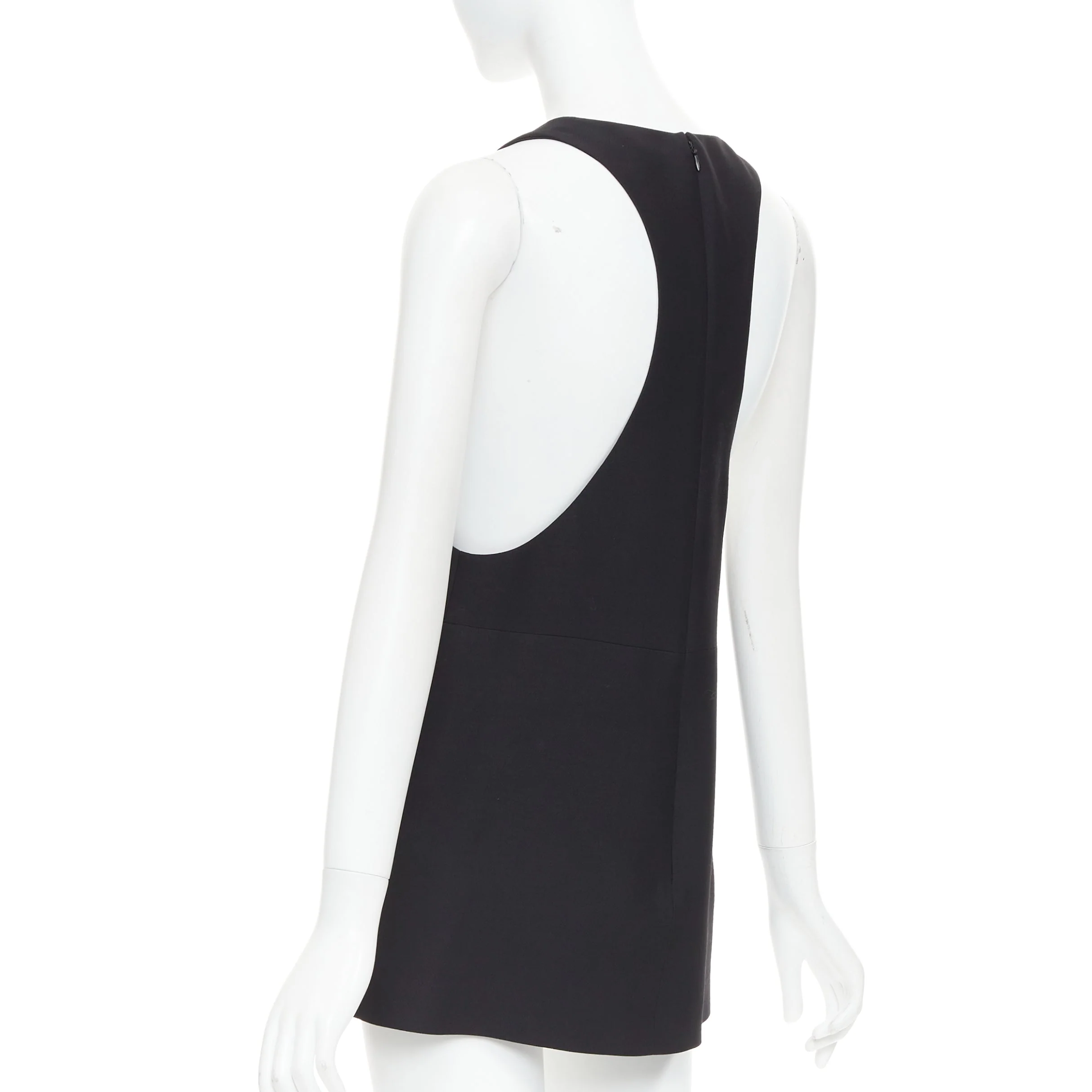 Women's VALENTINO black wool silk Rockstud pockets scoop minid ress IT38 XS - Image 6