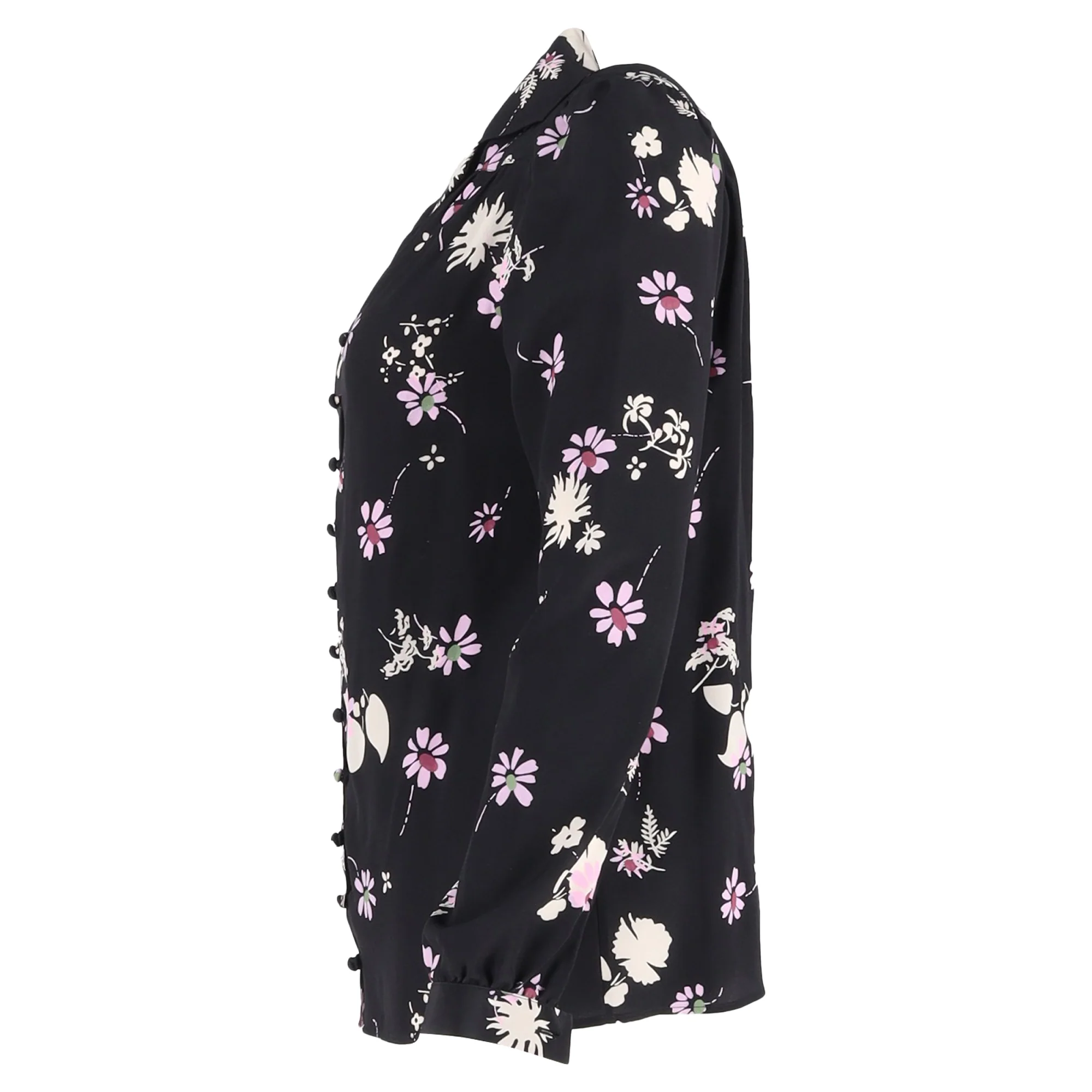 Women's Valentino Crepe de Chine Blouse in Floral Print Silk - Image 2