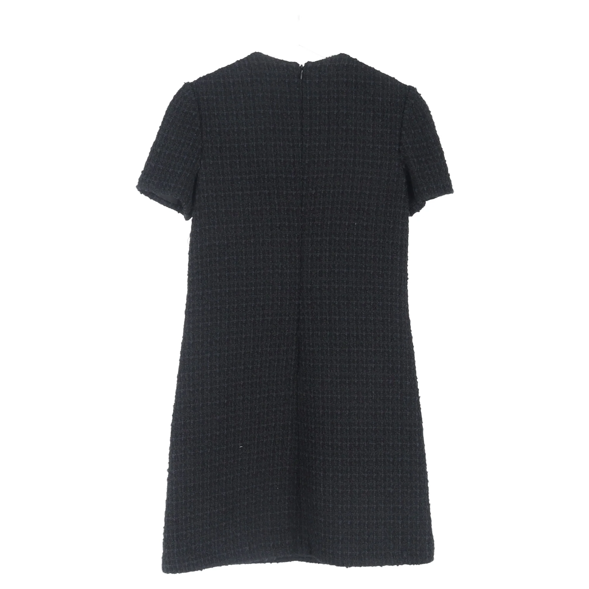 Women's Valentino Garavani Bouclé Mini Dress with Flap Pockets in Black Viscose - Image 5