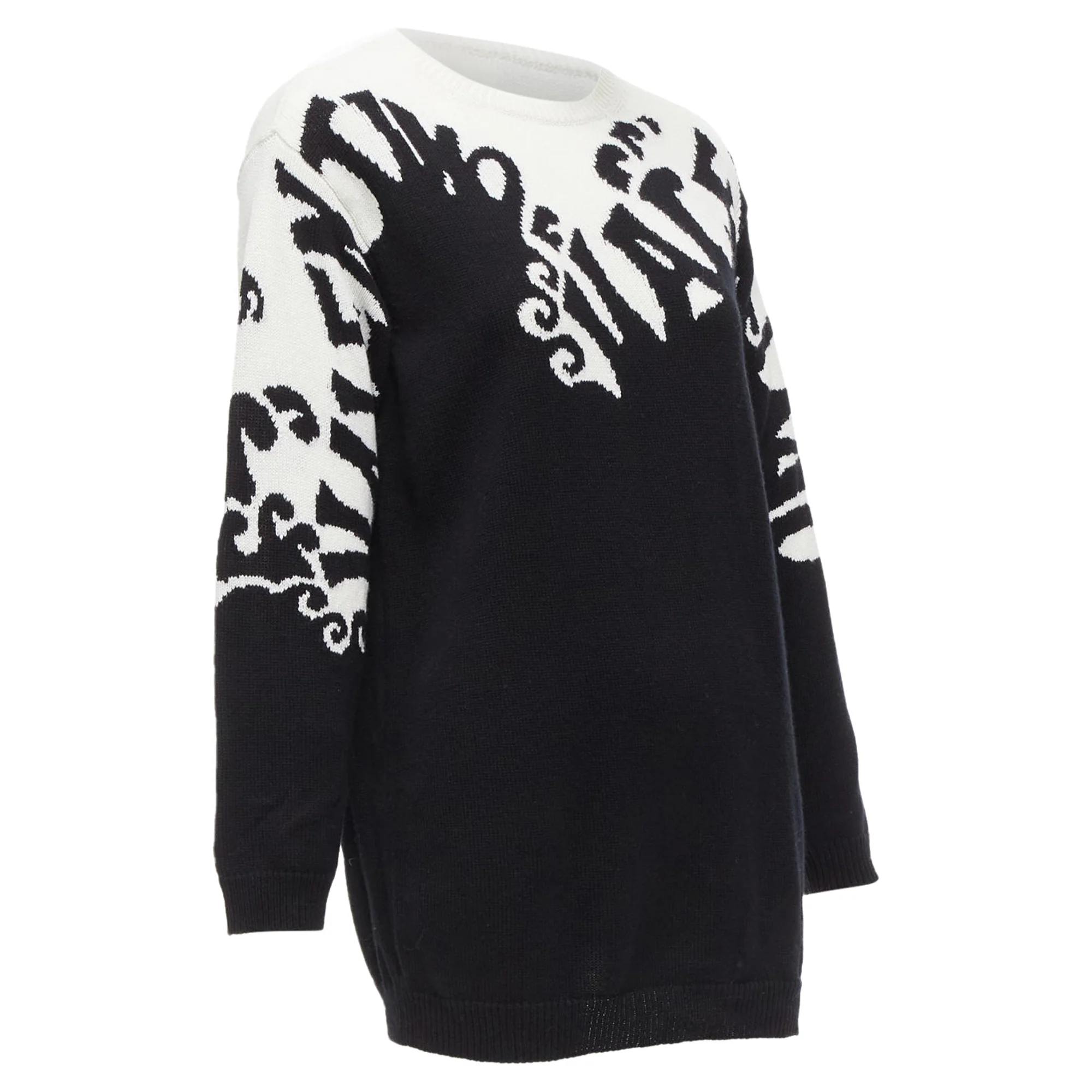Women's Valentino Garavani cashmere Waves logo intarsia graphic sweater - Image 3