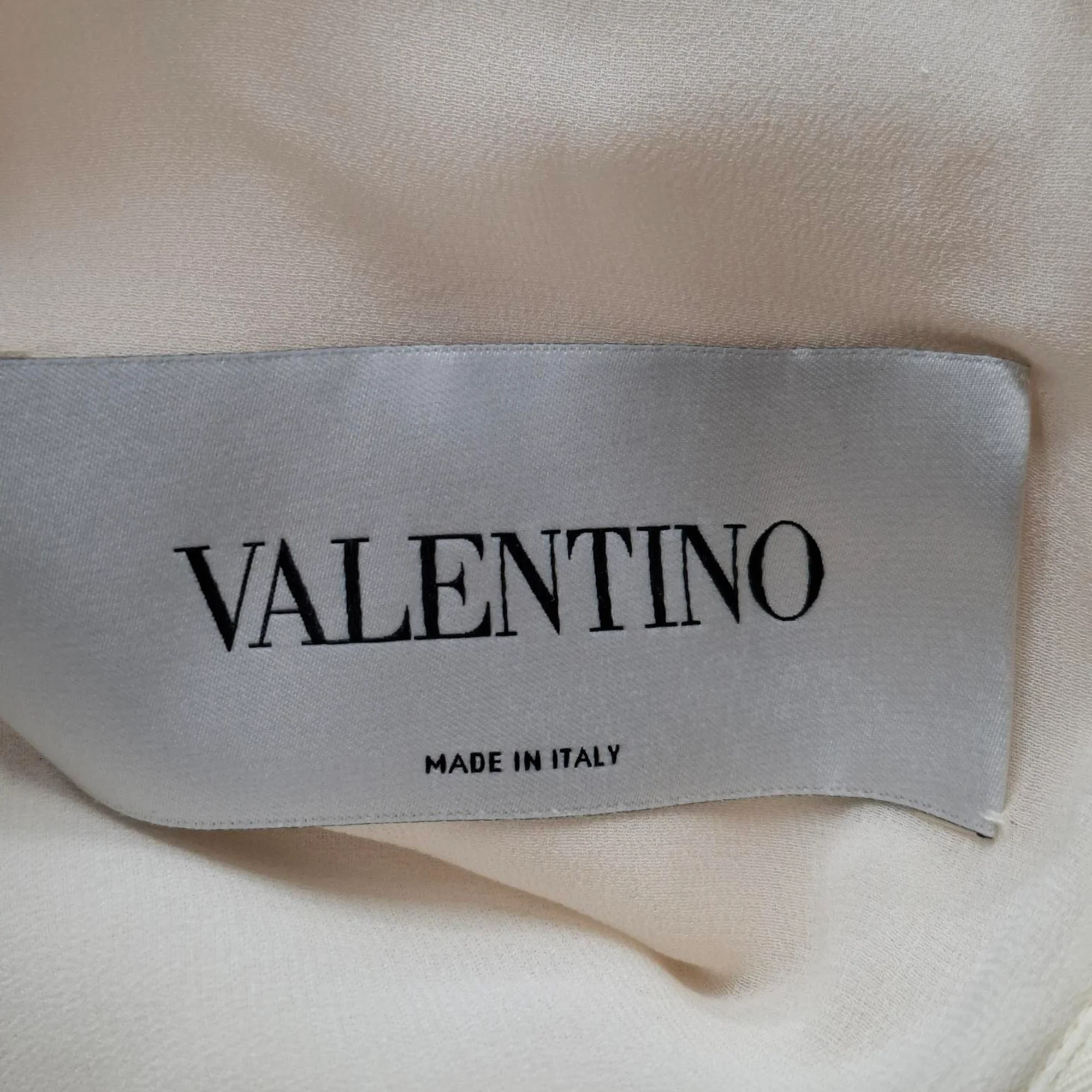 Women's Valentino Garavani Guipure Lace-Paneled Midi Dress in Cream Silk - Image 3
