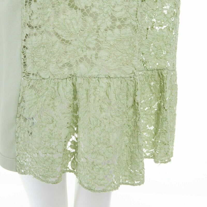 Women's Valentino Garavani pastel cotton crepe floral lace pleated back mini dress - Image 8