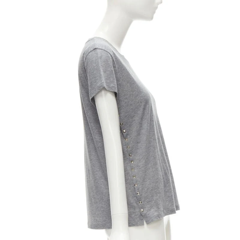 Women's Valentino Garavani Rockstud cotton pyramid spike stud side tshirt - Image 10