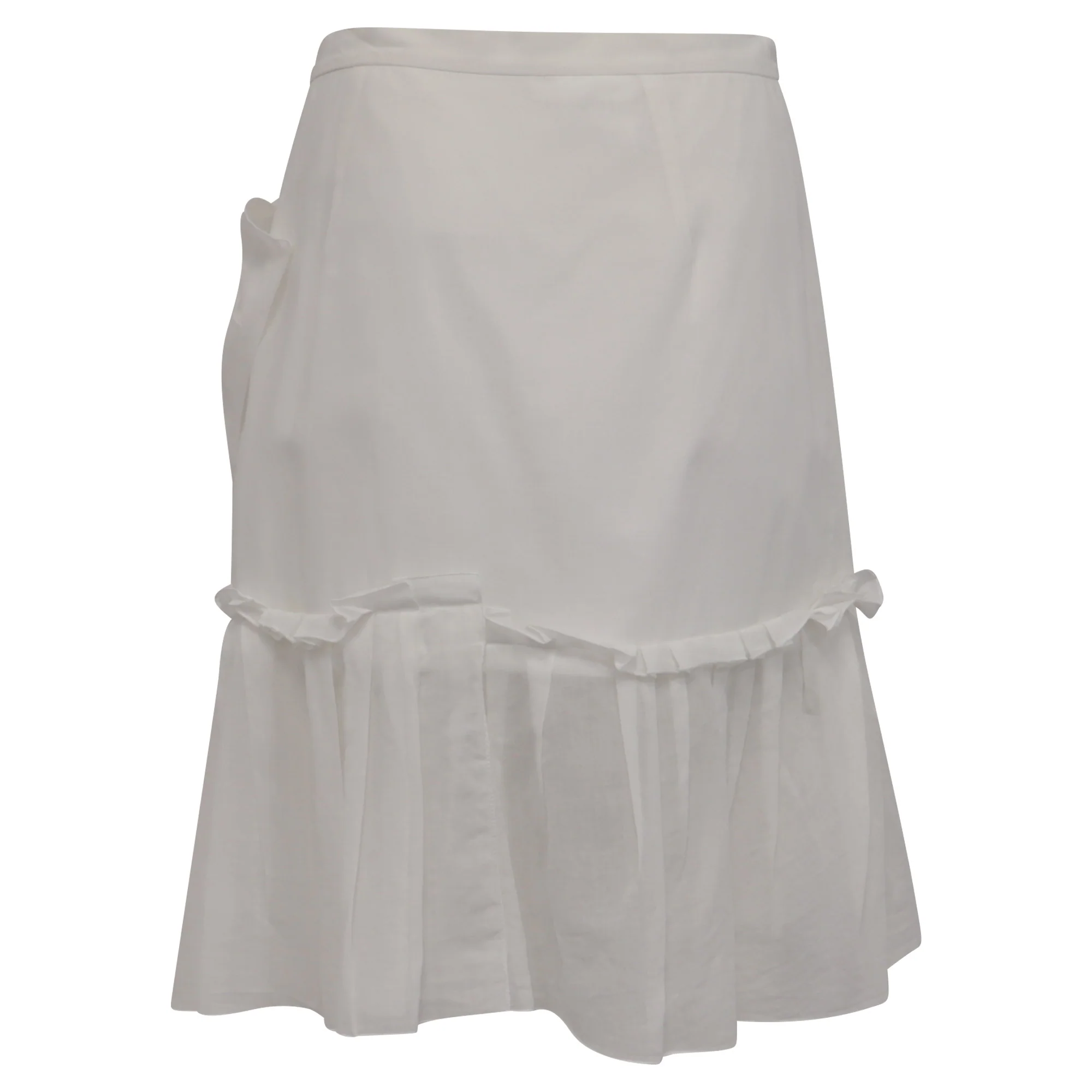 Women's Valentino Garavani Ruffled Mini Skirt in White Cotton - Image 3