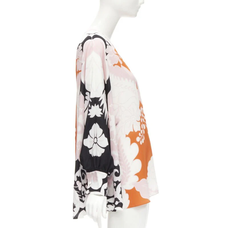 Women's Valentino Garavani silk floral print blouse shirt - Image 10