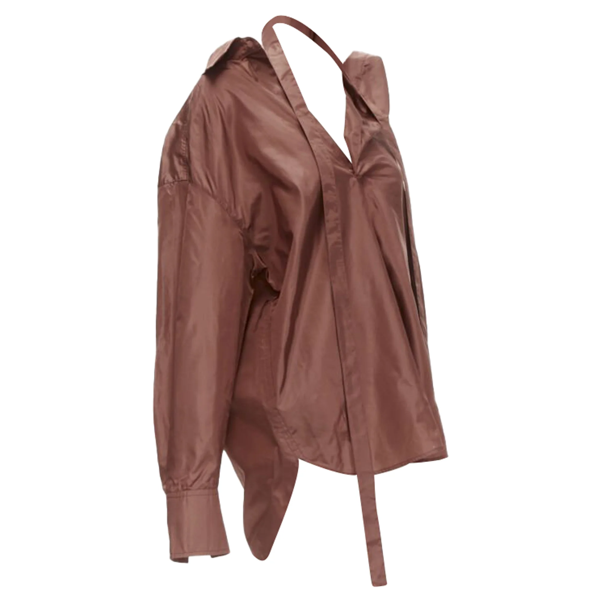 Women's Valentino Garavani silk taffeta neck tie shirt - Image 3