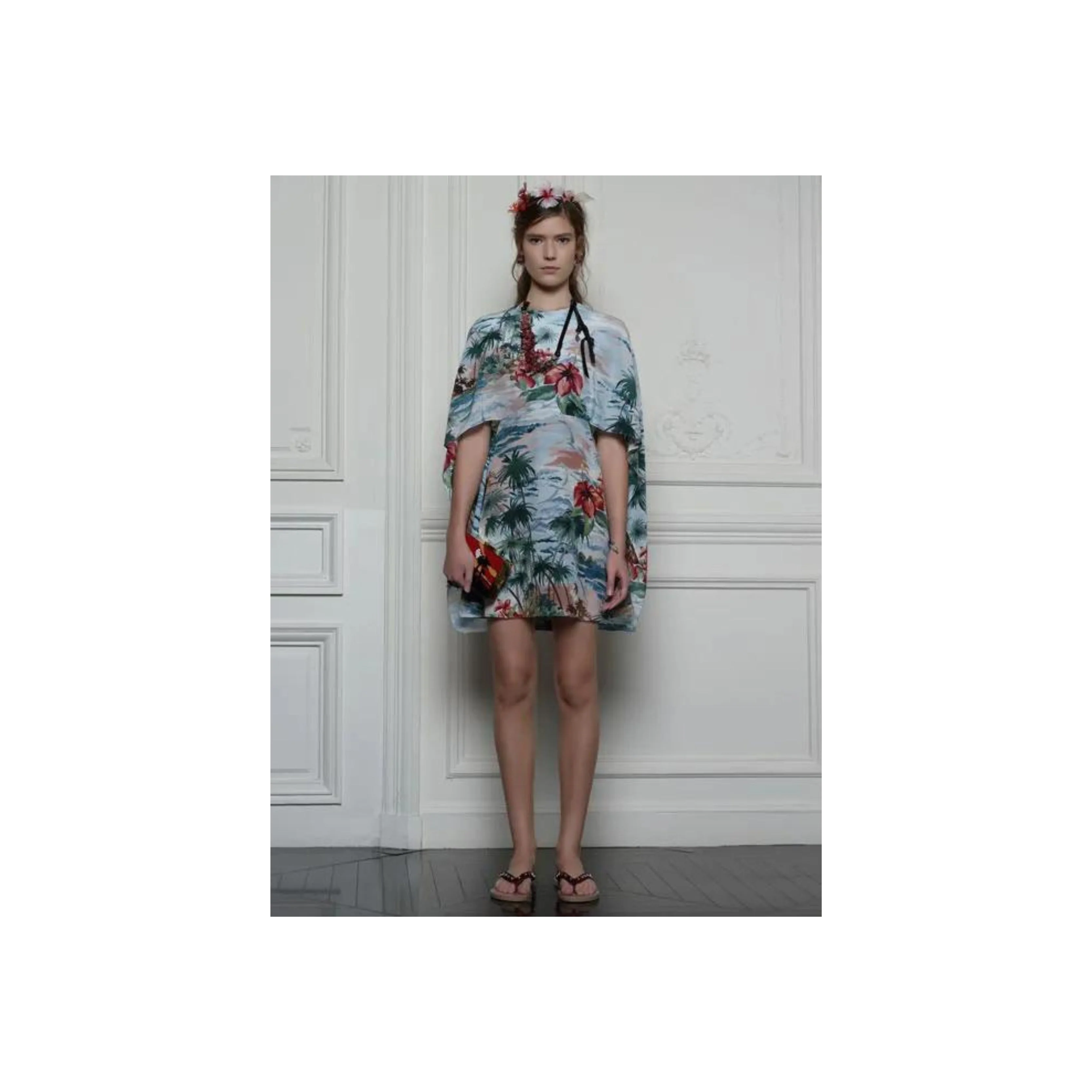 Women's Valentino Hawaiian Couture Cape Dress - '10s - Image 2