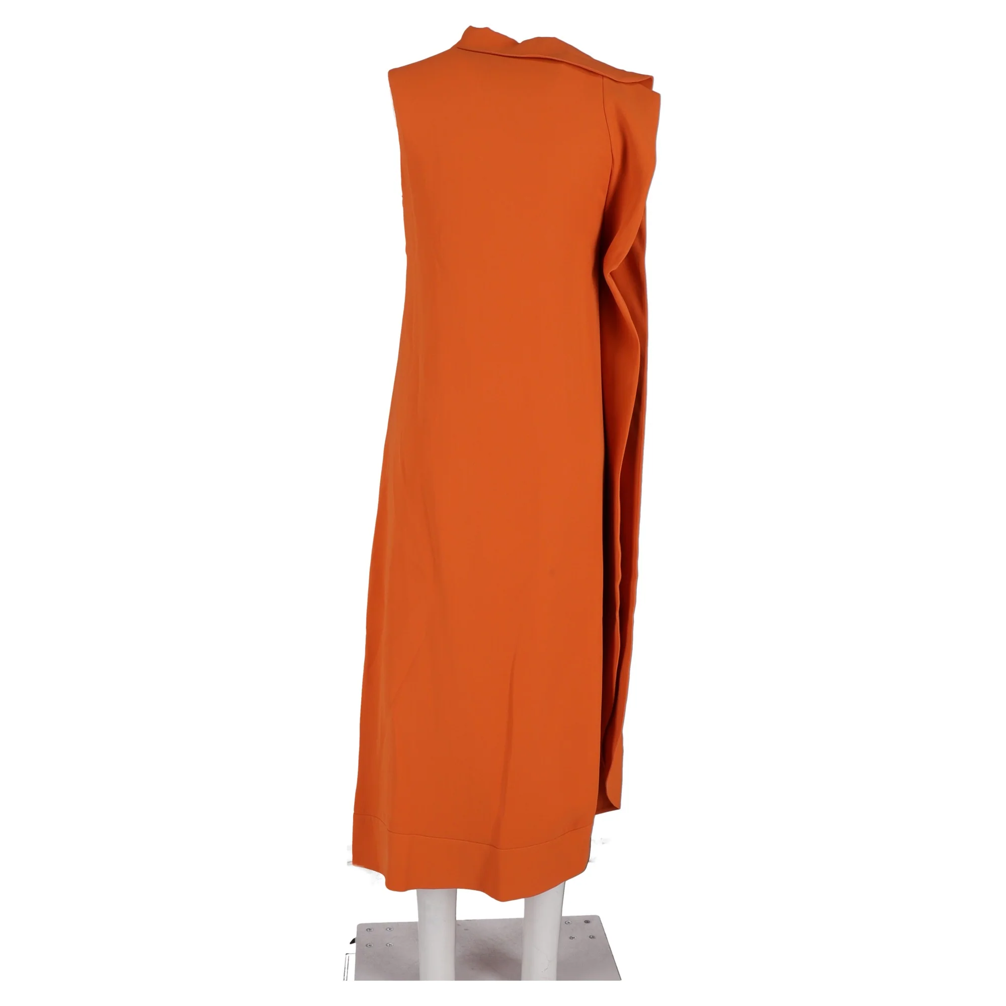 Women's Valentino Midi Asymmetric Tent Dress in Orange Silk - Image 6