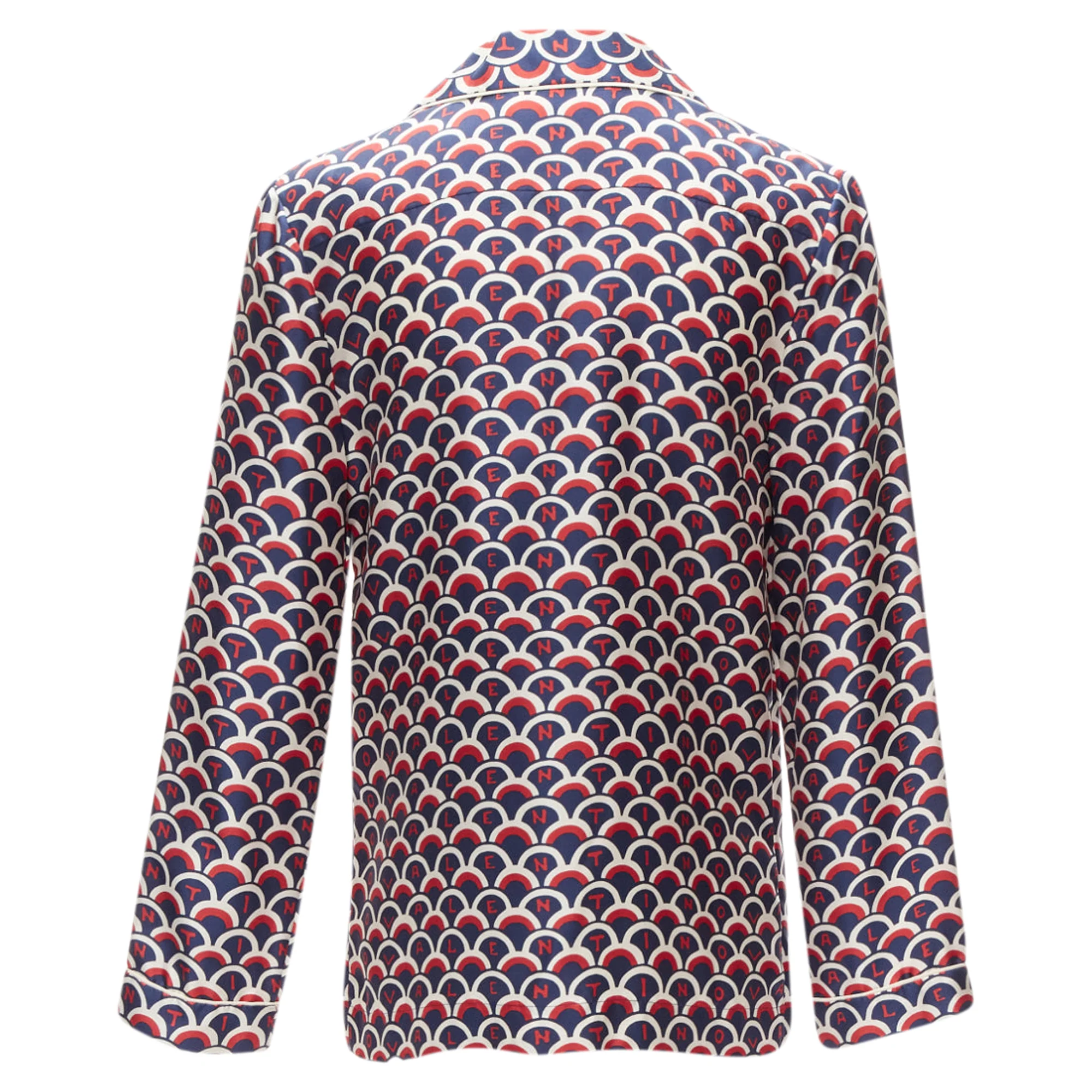 Women's Valentino Silk Scale Logo Print Pajama Shirt - Image 5