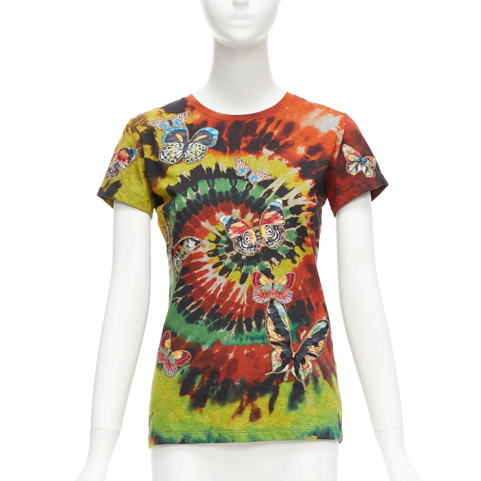 Women's Valentino Tie Dye Butterfly Embroidery Tshirt - Image 7