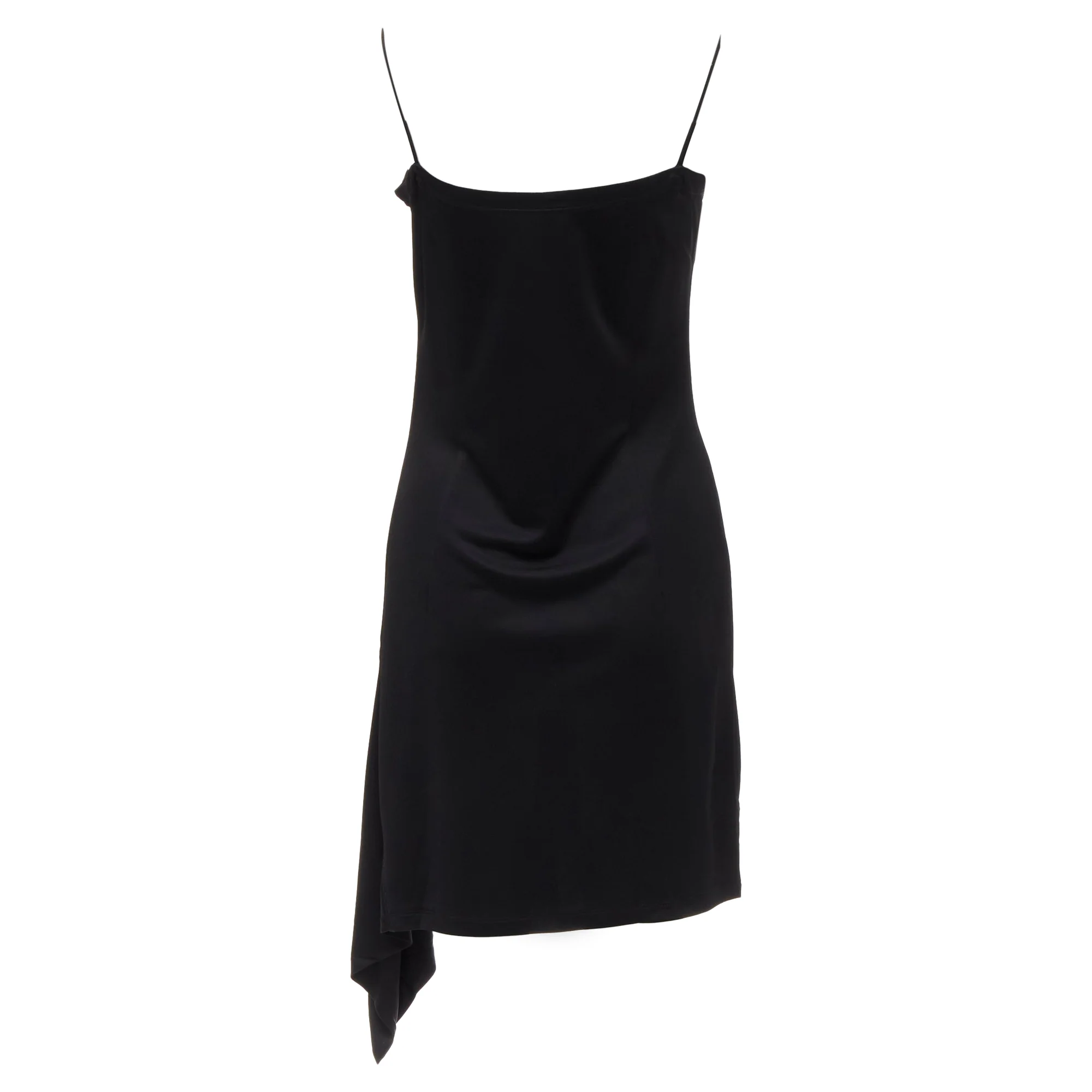 Women's Gianni Versace logo charm asymmetric drape slip mini dress - Image 5