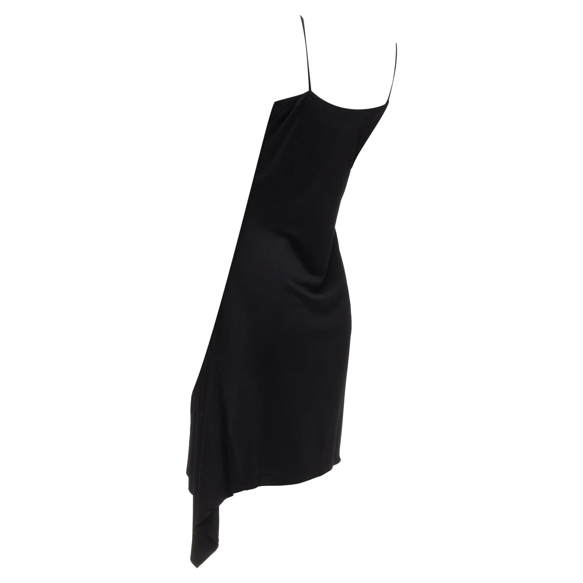 Women's Gianni Versace logo charm asymmetric drape slip mini dress - Image 6