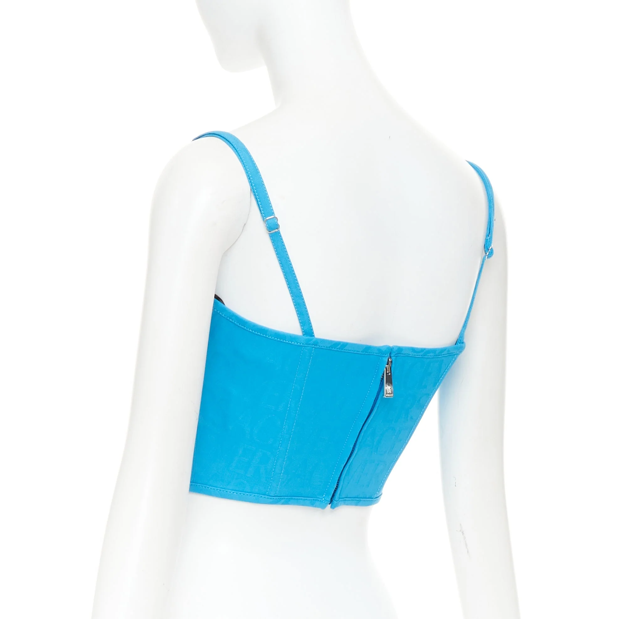 Women's New Versace Medusa '95 monogram boned bustier top - Image 6