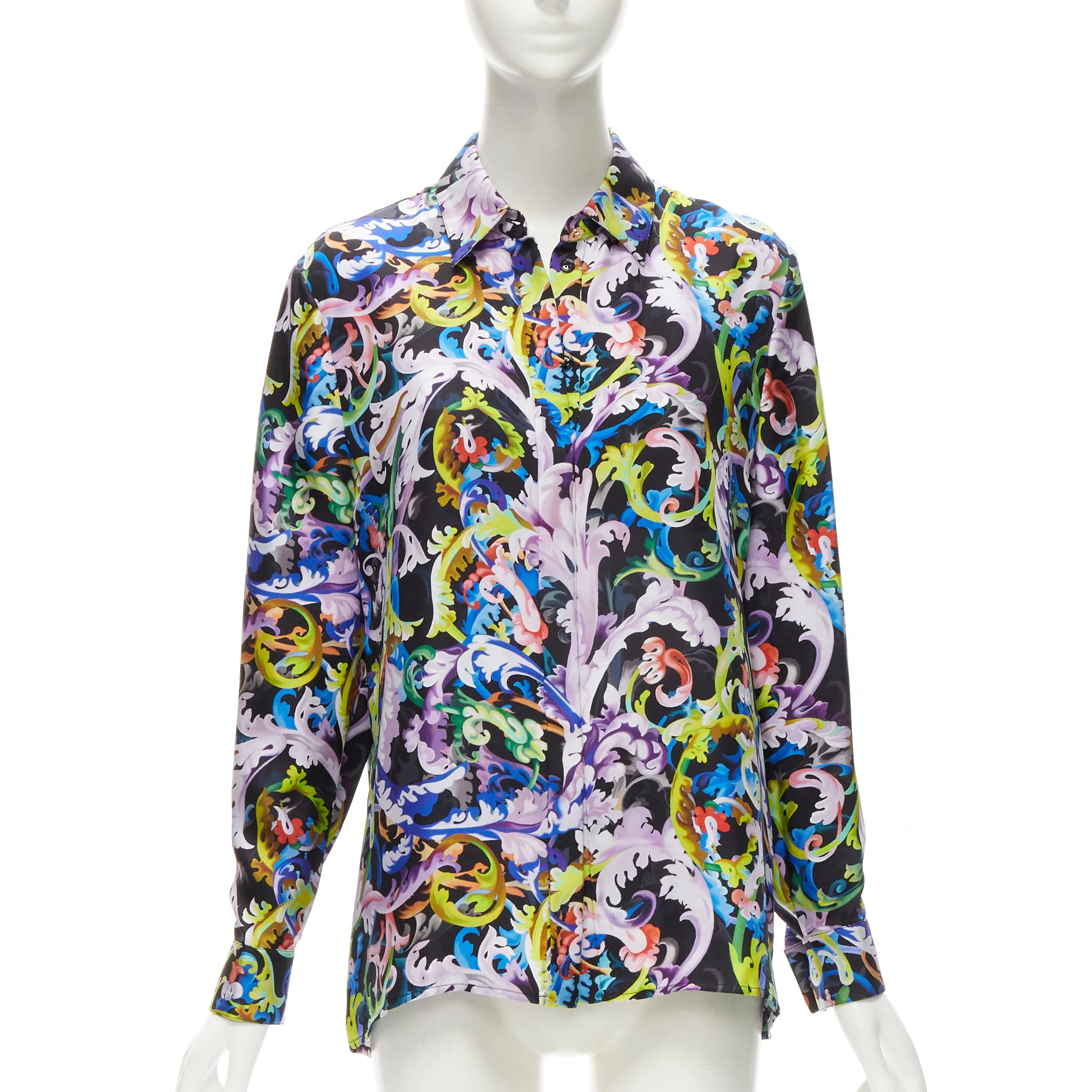 Women's Versace baroccoflage silk medusa shirt - Image 7