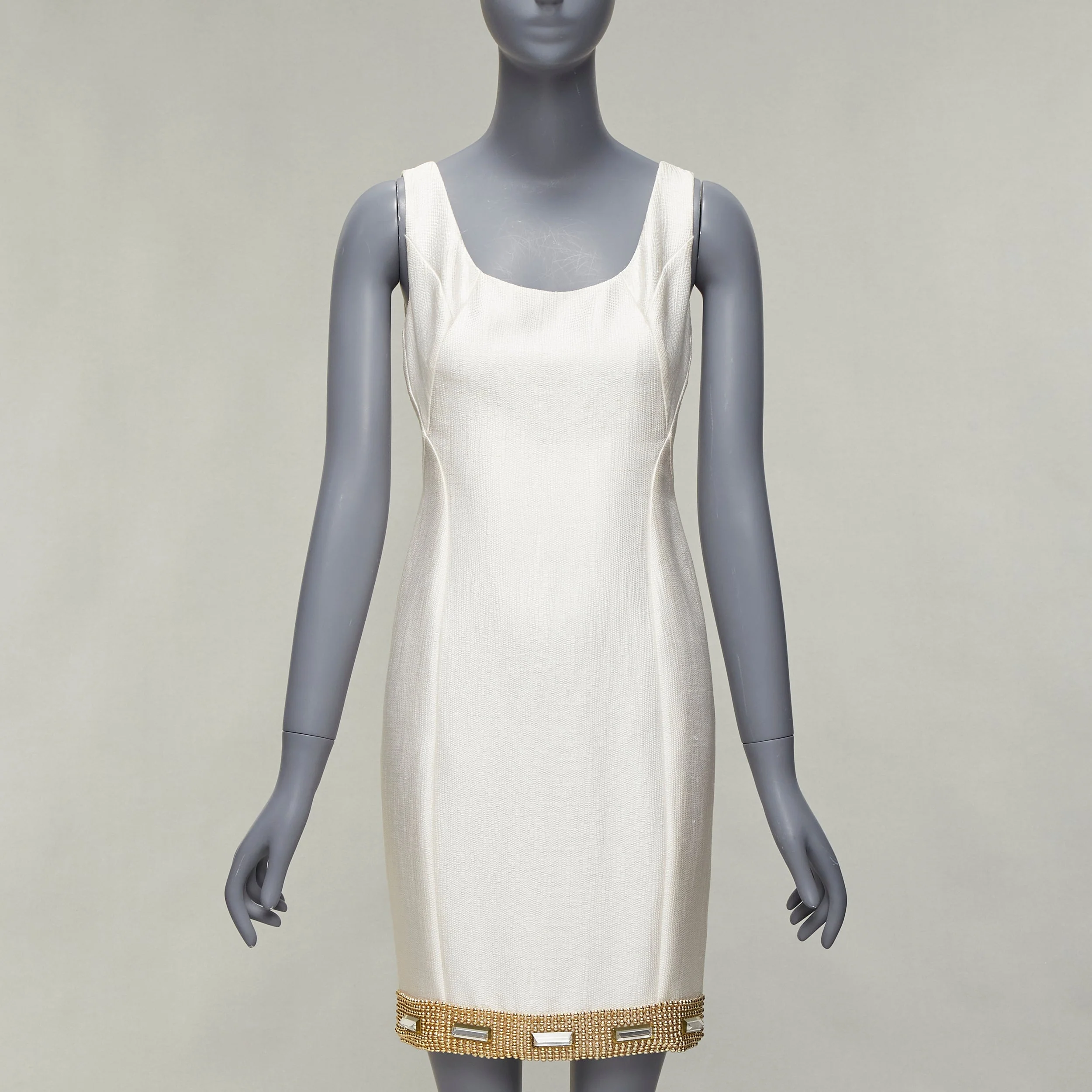 Women's Versace Bead Clear Crystal Embellished Hem Shift Dress - Image 7