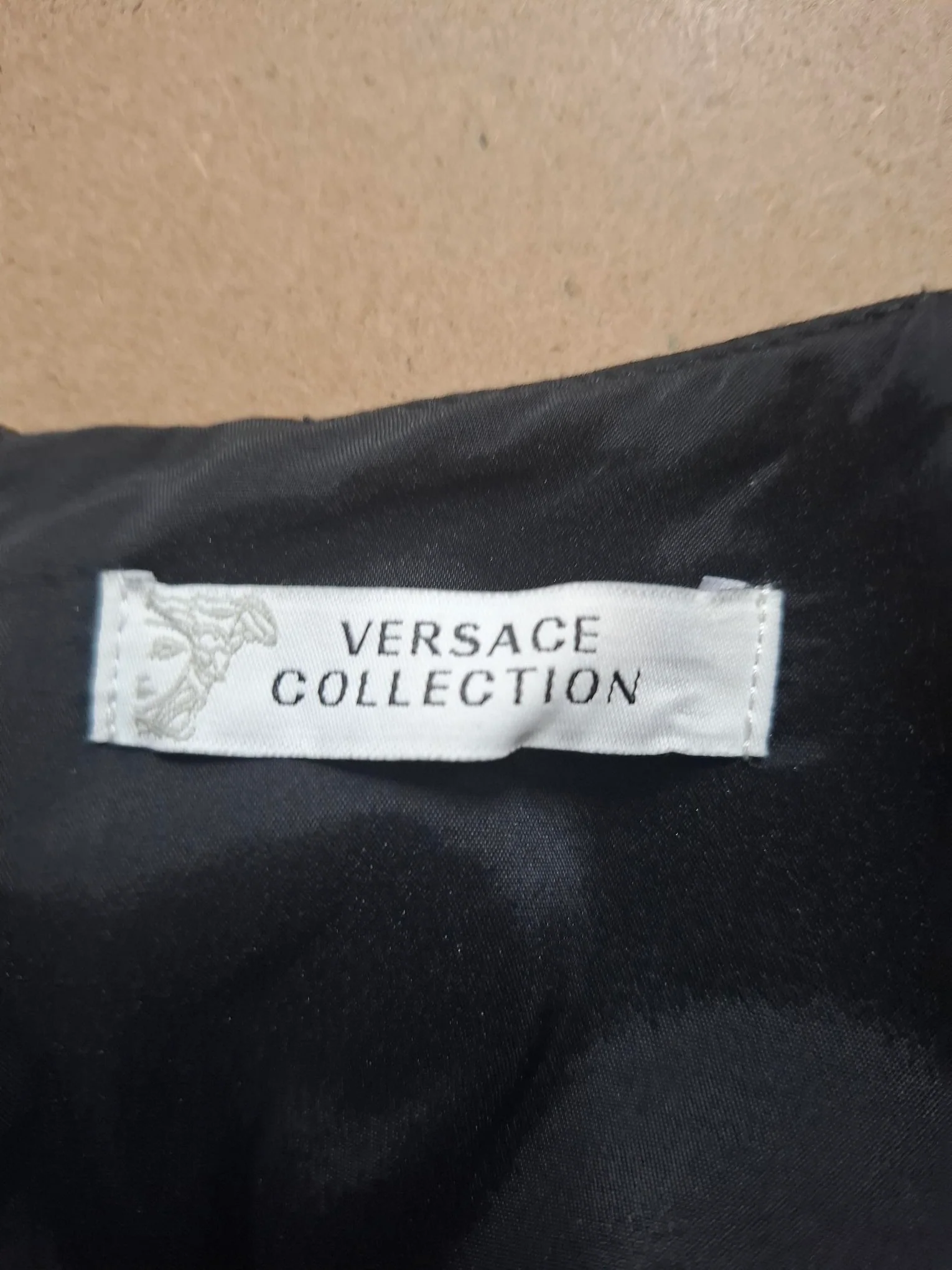 Women's  Versace Collection Printed Mini Cady Dress in Black Viscose - Image 6