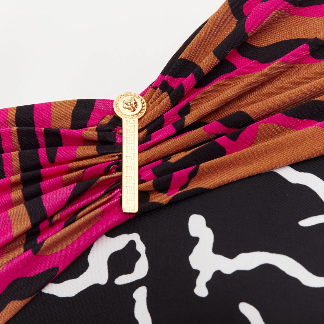Women's Versace Mixed Giraffe Print Logo Clip Body Con Wiggle Dress - Image 8