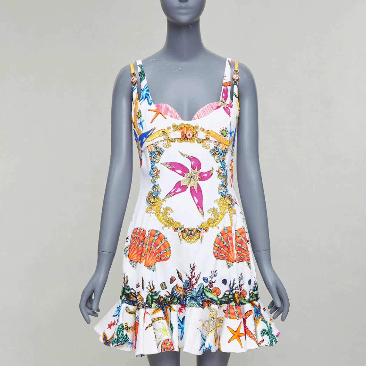 Women's Versace Runway Tresor De La Mer starfish corset flounce dress - Image 7