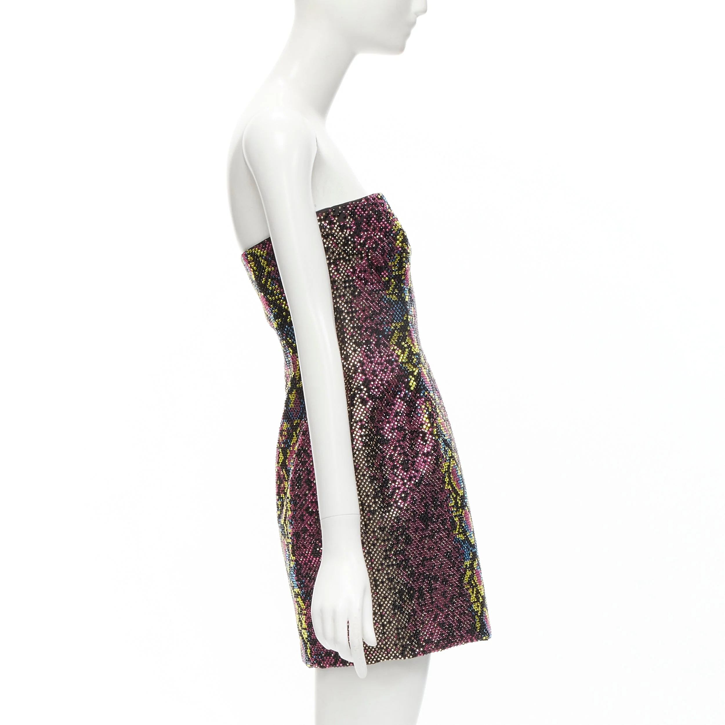 Women's Versace scaled crystal encrusted strapless dress - Image 10