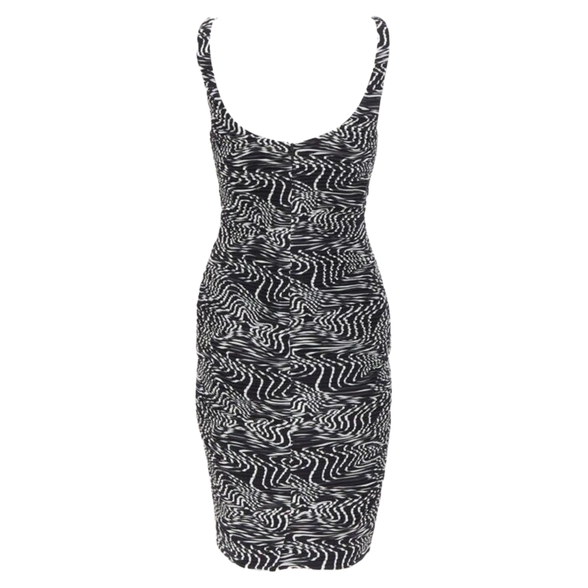 Women's Versace silk swirl print ruche pleated cocktail dress - Image 6