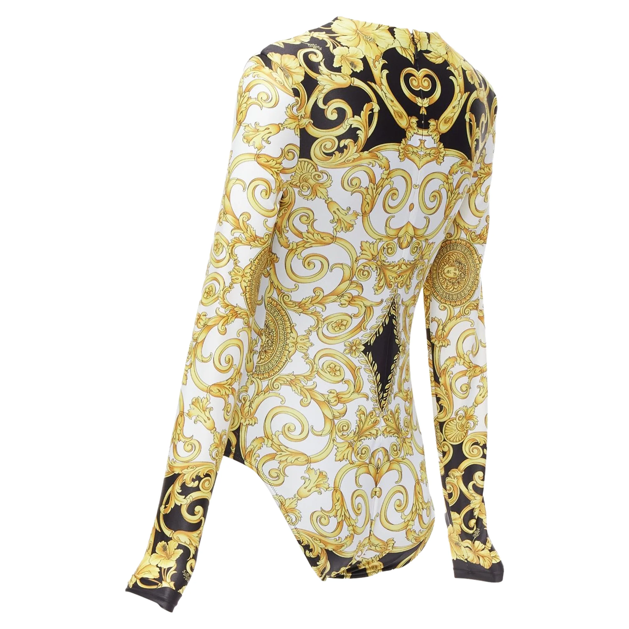 Women's Versace Tribute Medusa Barocco long sleeve bodysuit top - Image 5