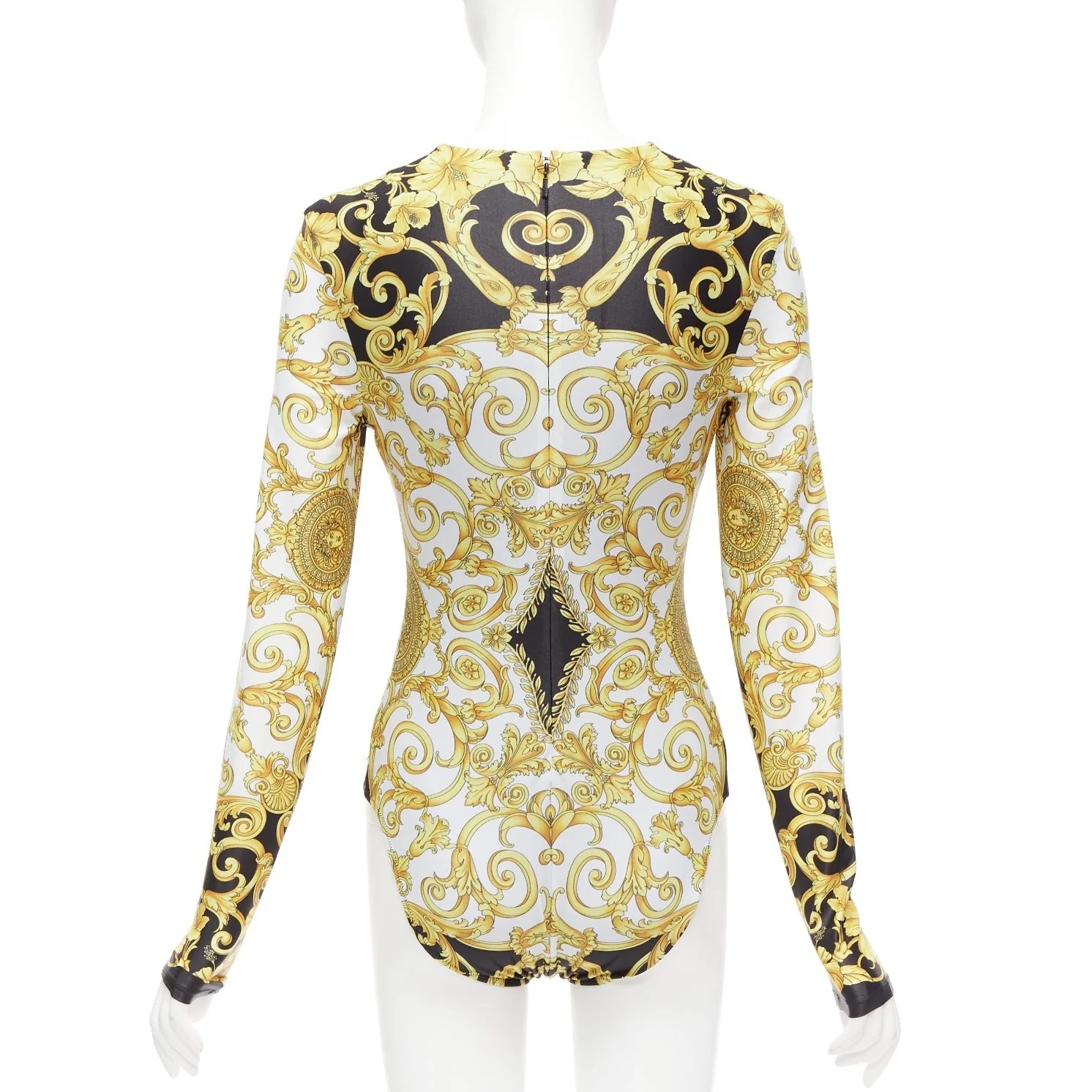 Women's Versace Tribute Medusa Barocco long sleeve bodysuit top - Image 8