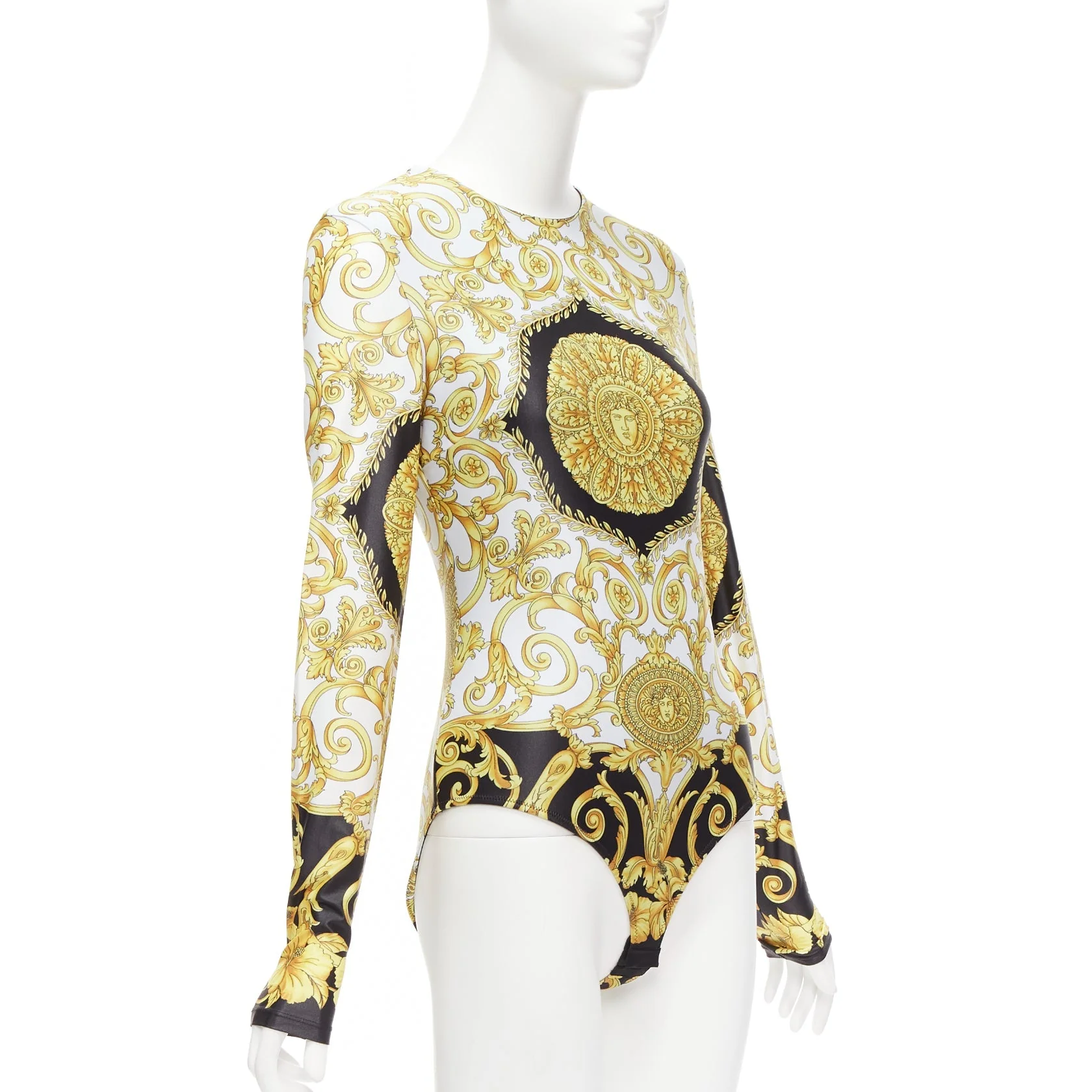 Women's Versace Tribute Medusa Barocco long sleeve bodysuit top - Image 9